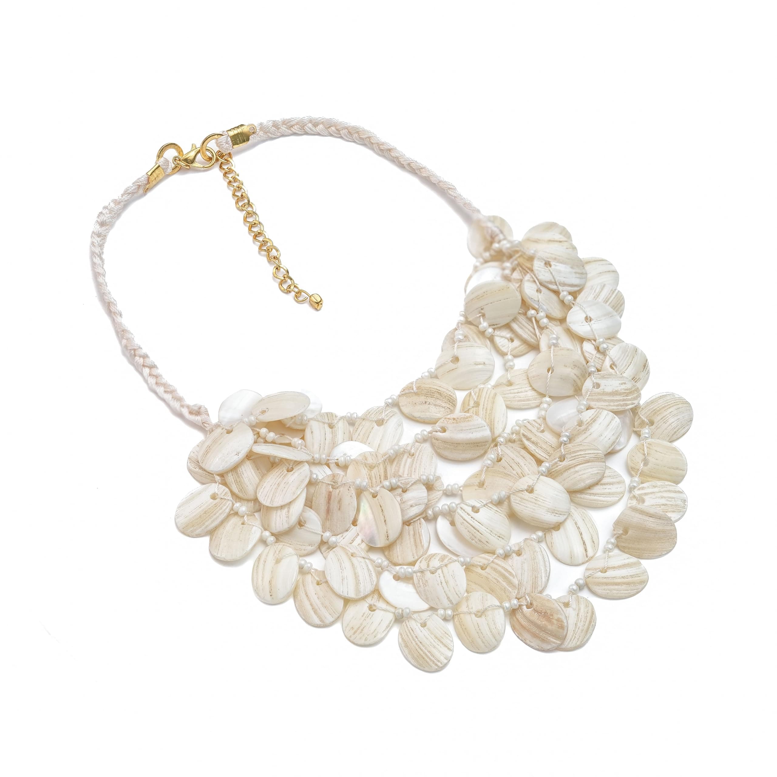 DCA Shell Seep Indian Western Latest Trendy Fashion Jewellery Mala Necklace for Women and Girls(4514)