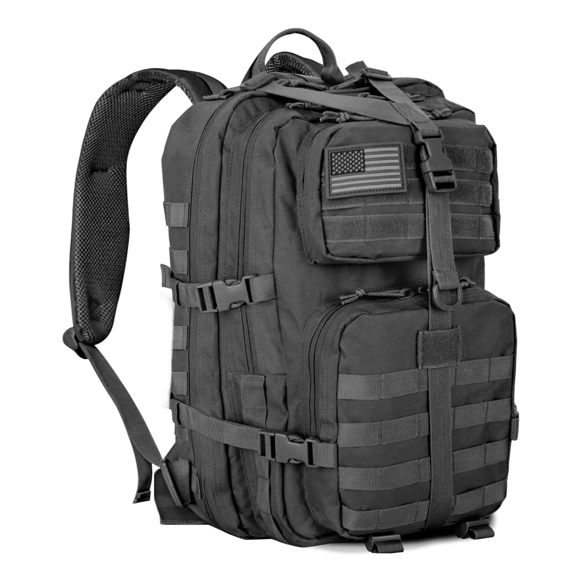 Military Tactical Backpack, Army Molle Bag Rucksack 3 Day Assault Pack 40L Large Utility Rucking Backpack for Outdoor Hiking Camping Hunting Black
