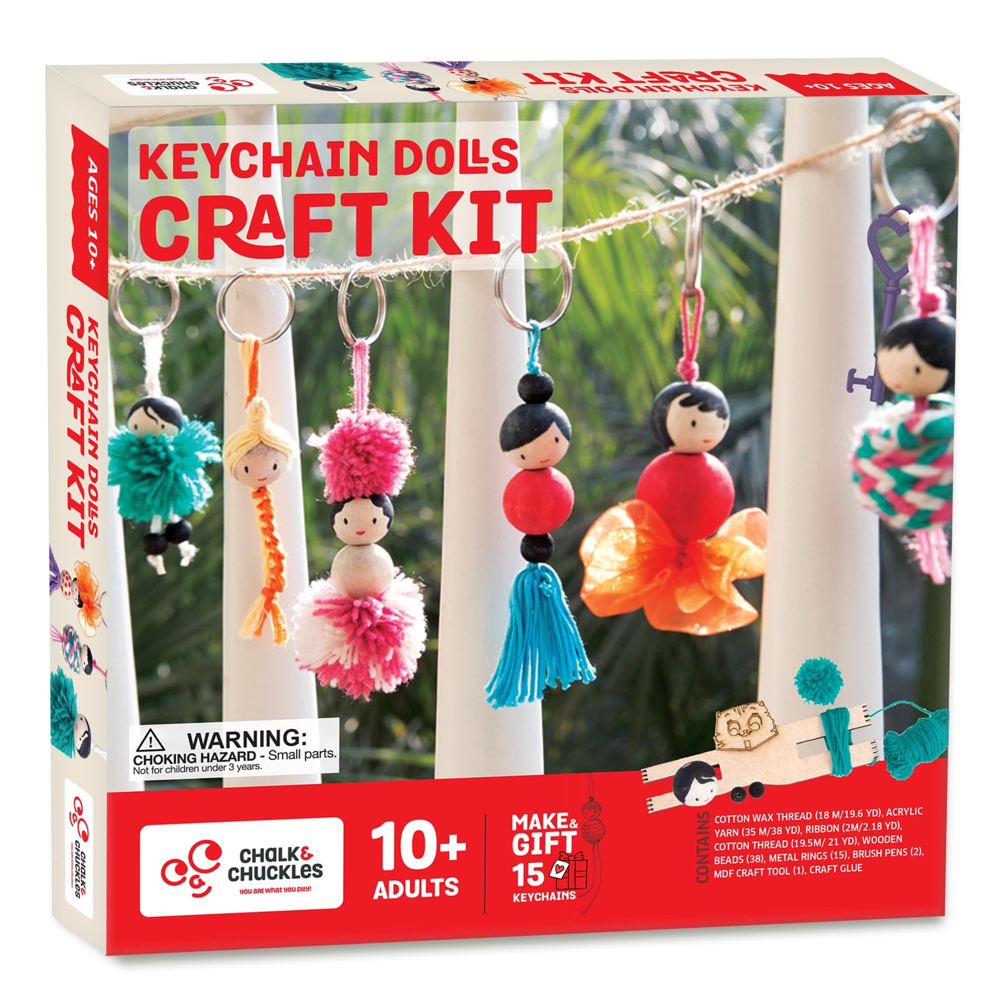 Chalk and Chuckles Keychain Dolls Art and Craft Kit for Girls 9-12 Years