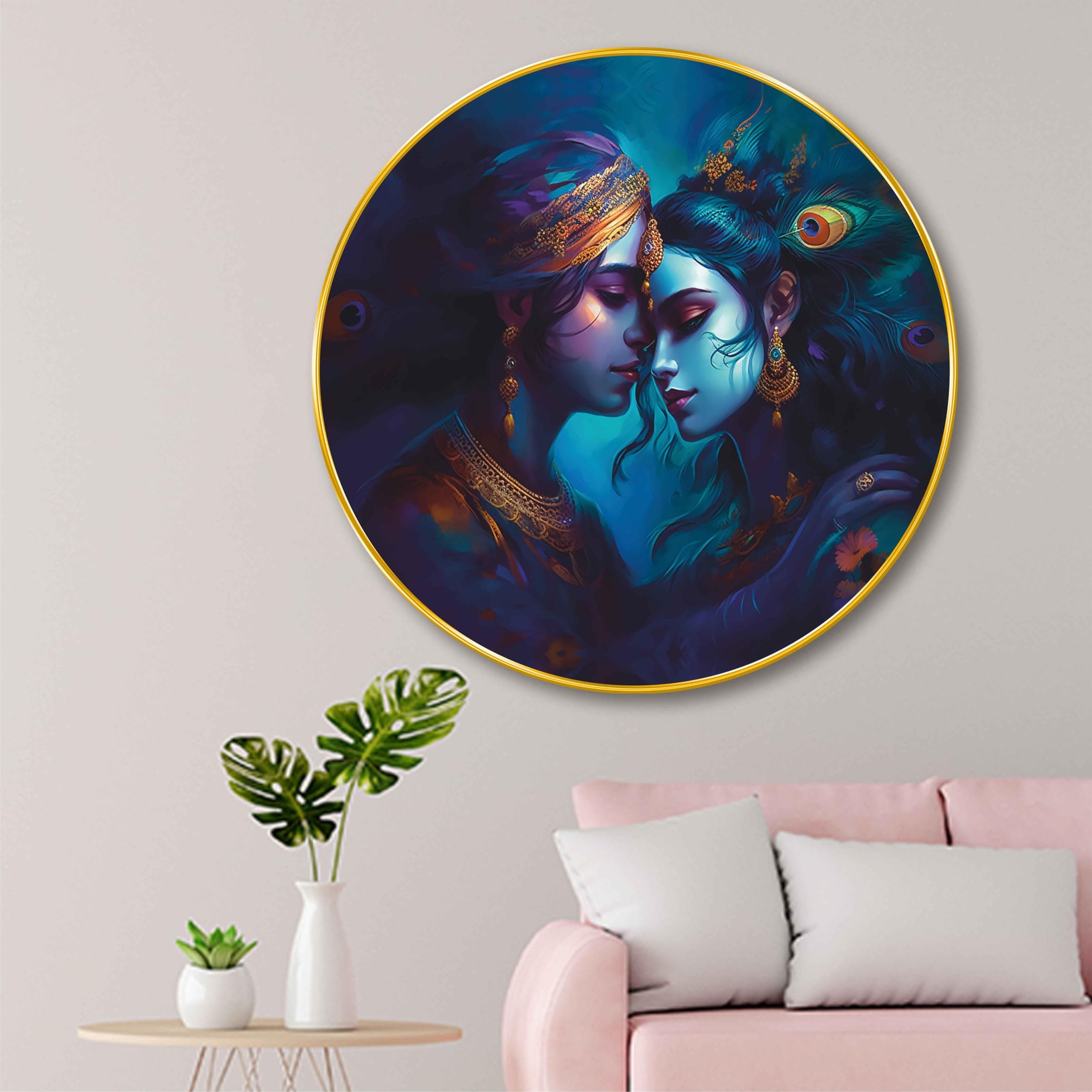 SAF Radha krishna Paintings for Wall Decoration - Set Of Five, 3d modern art Painting for Living