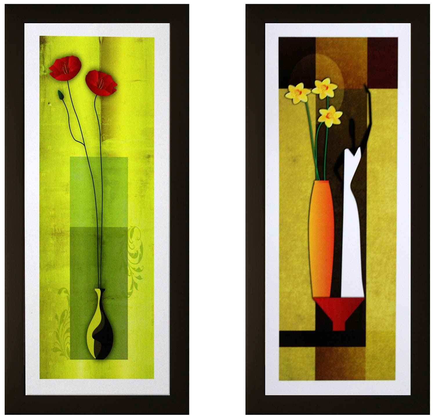 SAF Framed Painting (Wood, 15 cm x 3 cm x 38 cm, Set of 2, Textured UV Reprint, SAO798)