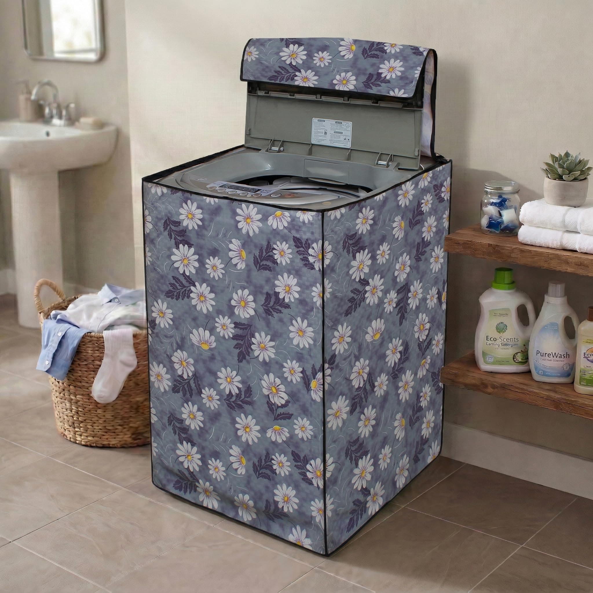 DREAM CARE Waterproof & Dustproof Washing Machine Cover Top Load & Fully Automatic Suitable for 5 kg, 5.2 kg, 5.5 kg (53 x 84 x 53 cms)