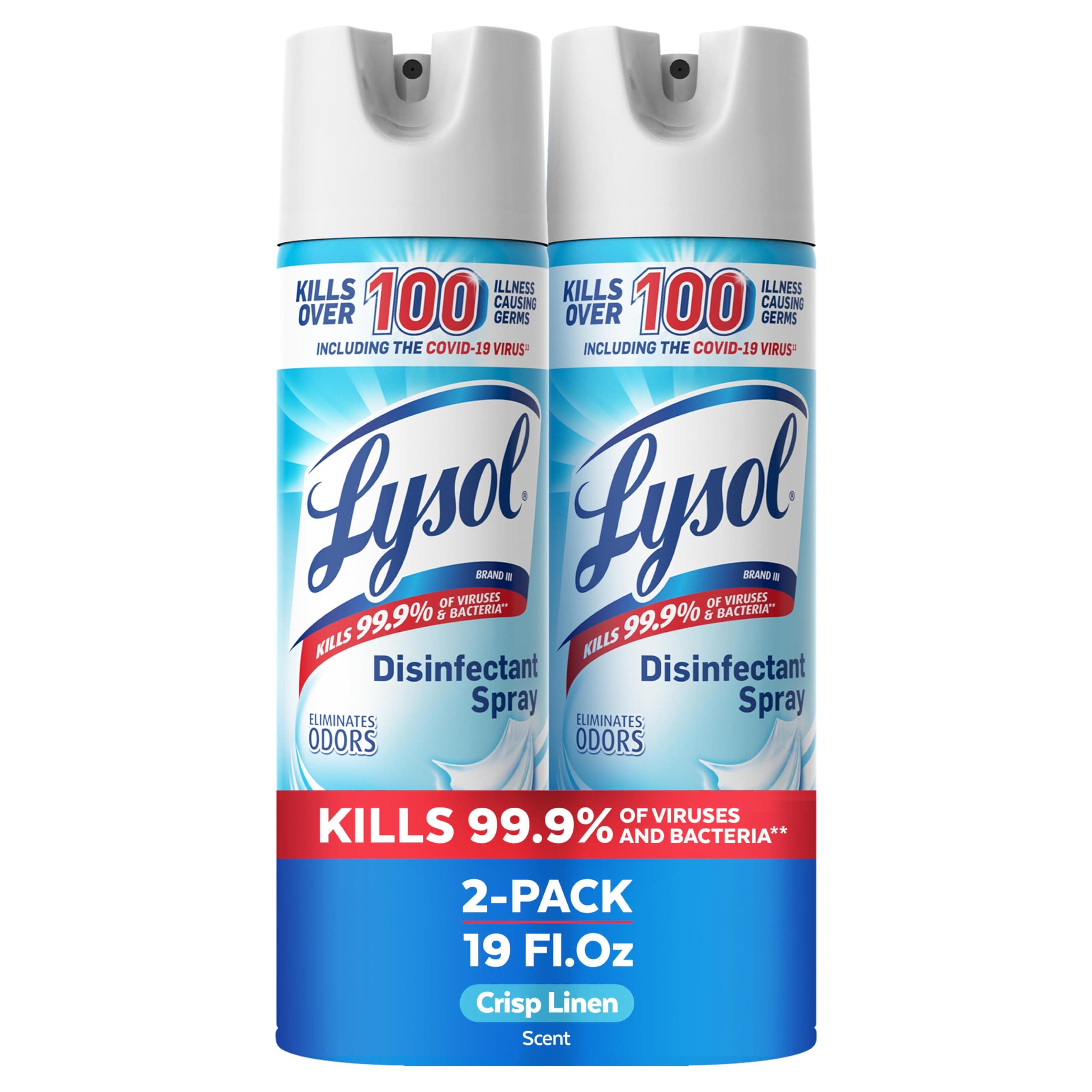 Lysol Disinfectant Spray, Crisp Linen, 38oz (2X19oz)