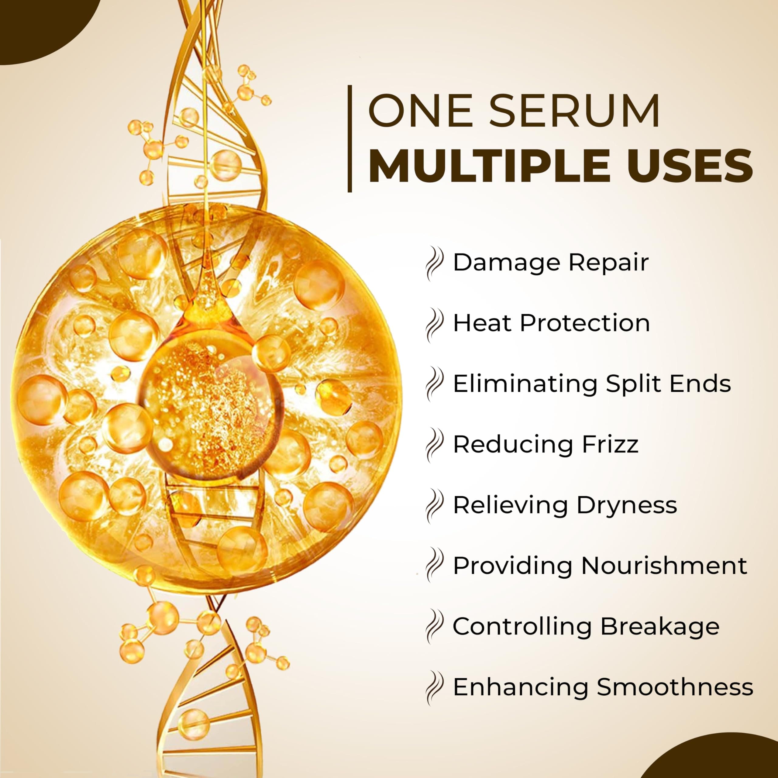 Smooth & Shine Argan Oil Hair Serum (50ml) Provides Instant Shine, Smoothness & Soft Hair | Non Greasy Hair Serum for Hair Growth Rich in Argan Oil, Jojoba Oil | Bliss for Tangles & Dry hair