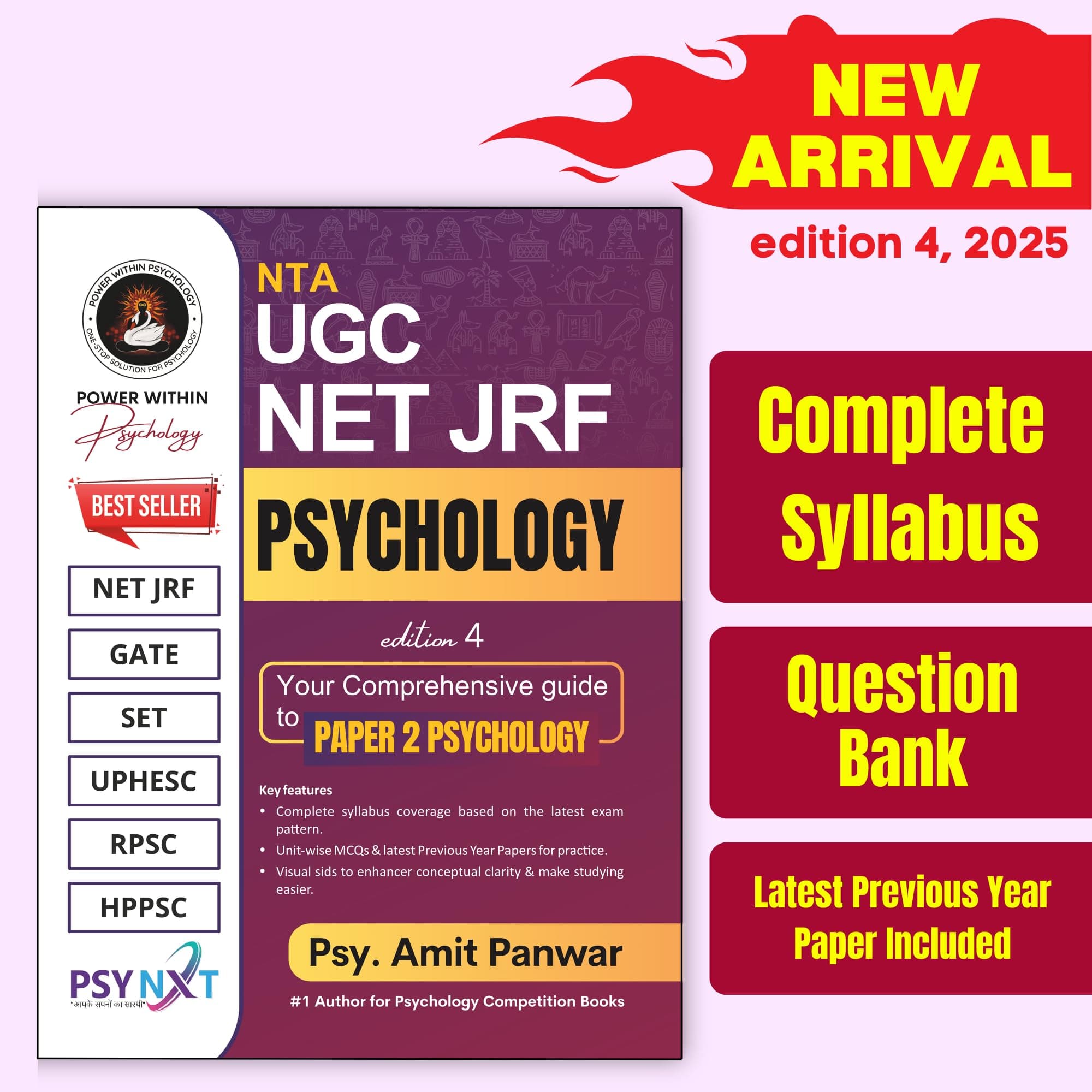 PWP NTA UGC NET JRF Psychology 2026 - Paper 2 Preparation Book - Also useful for PhD / SET / GATE / UPHESC (Complete Syllabus with MCQs Question Bank included) - New and Updated Edition 4 (2026)
