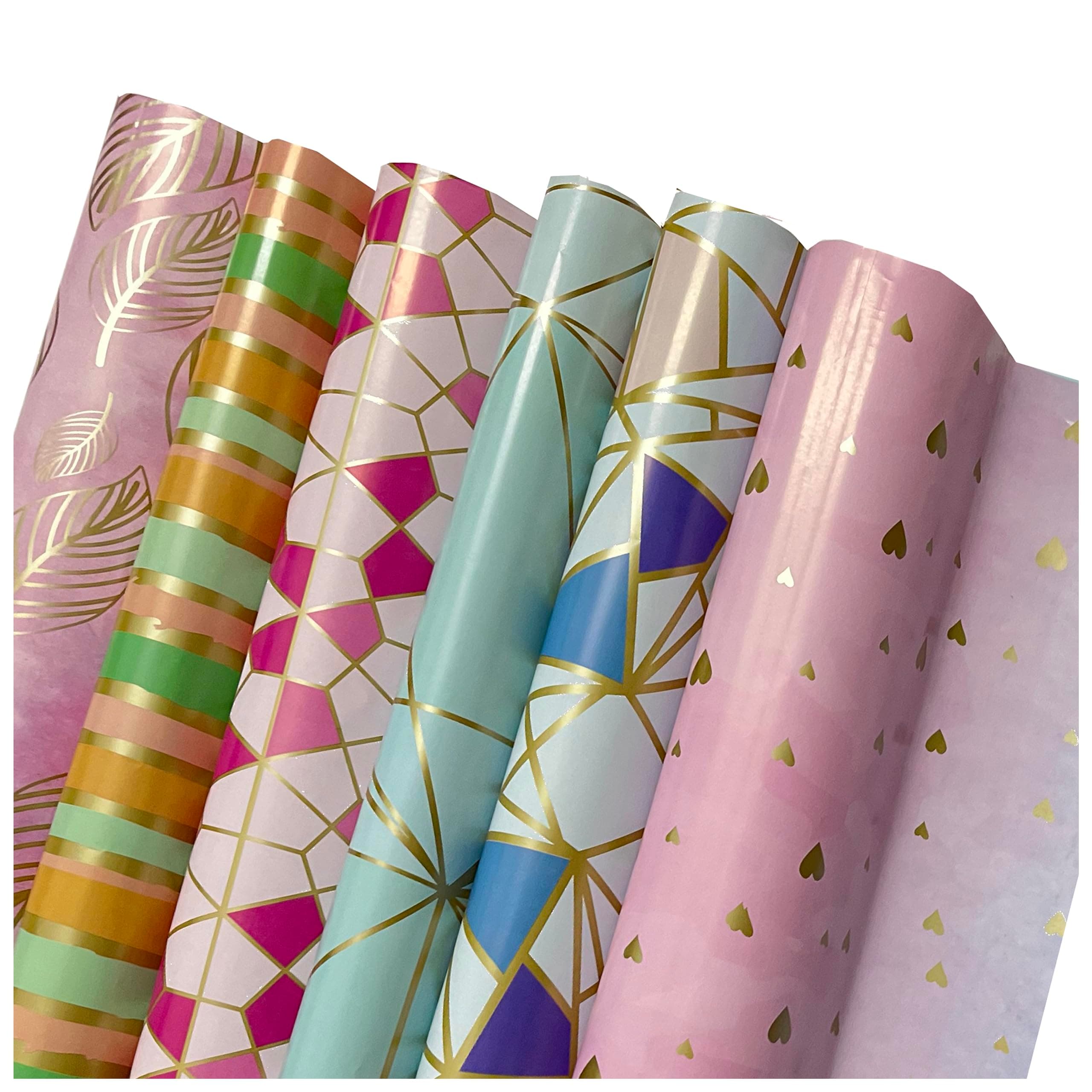 AccuPrints Pack of 6, Gift Wrapping Paper Sheet - Gift Paper - Gift Wrap Roll - Premium Design Paper Sheet for Gift Packing, Mix, Multicolor