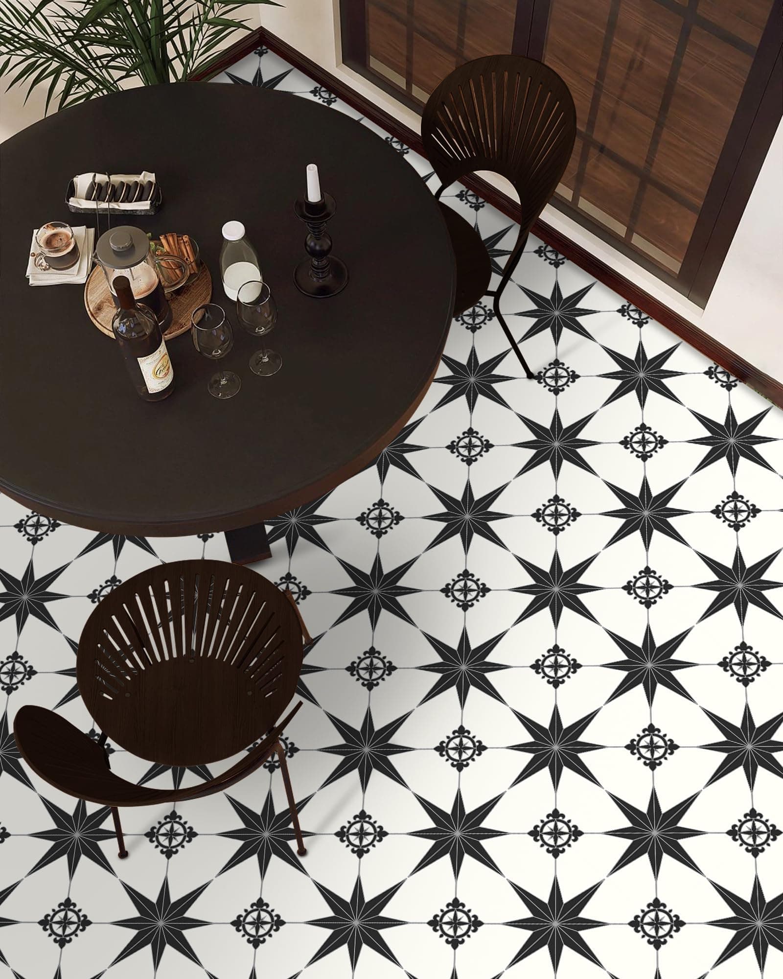 MORCART Peel and Stick Floor Tiles, Vinyl Floor Tiles, 8 x 8 Inch, Removable Waterproof Linoleum Floor Tiles