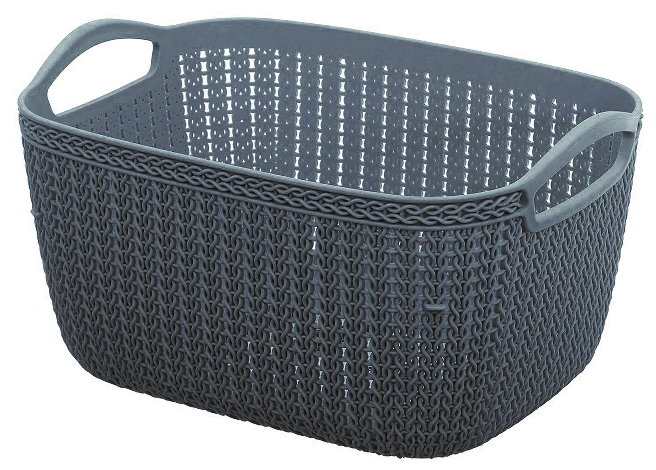 Kuber Industries Q-5 Unbreakable Plastic 4 Pieces Multipurpose Medium Size Flexible Storage Baskets/Fruit Vegetable Bathroom Stationary Home Basket with Handles (Grey)