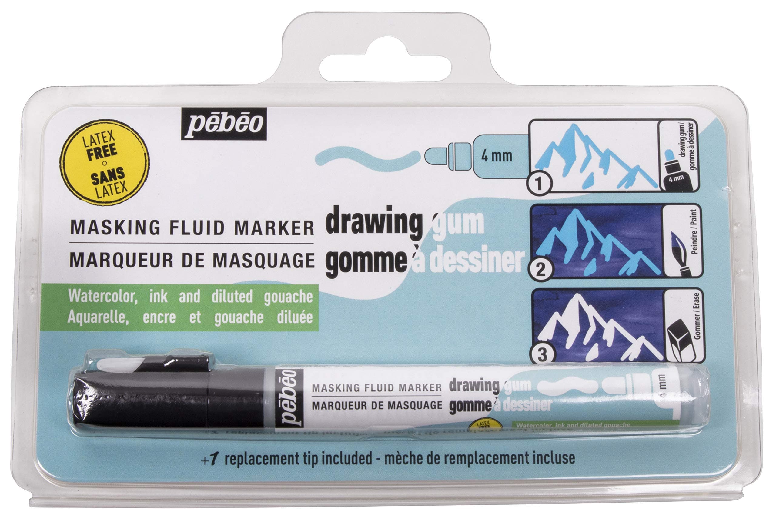 Pebeo PE033104 Drawing Gum Marker 4mm-Latex Free