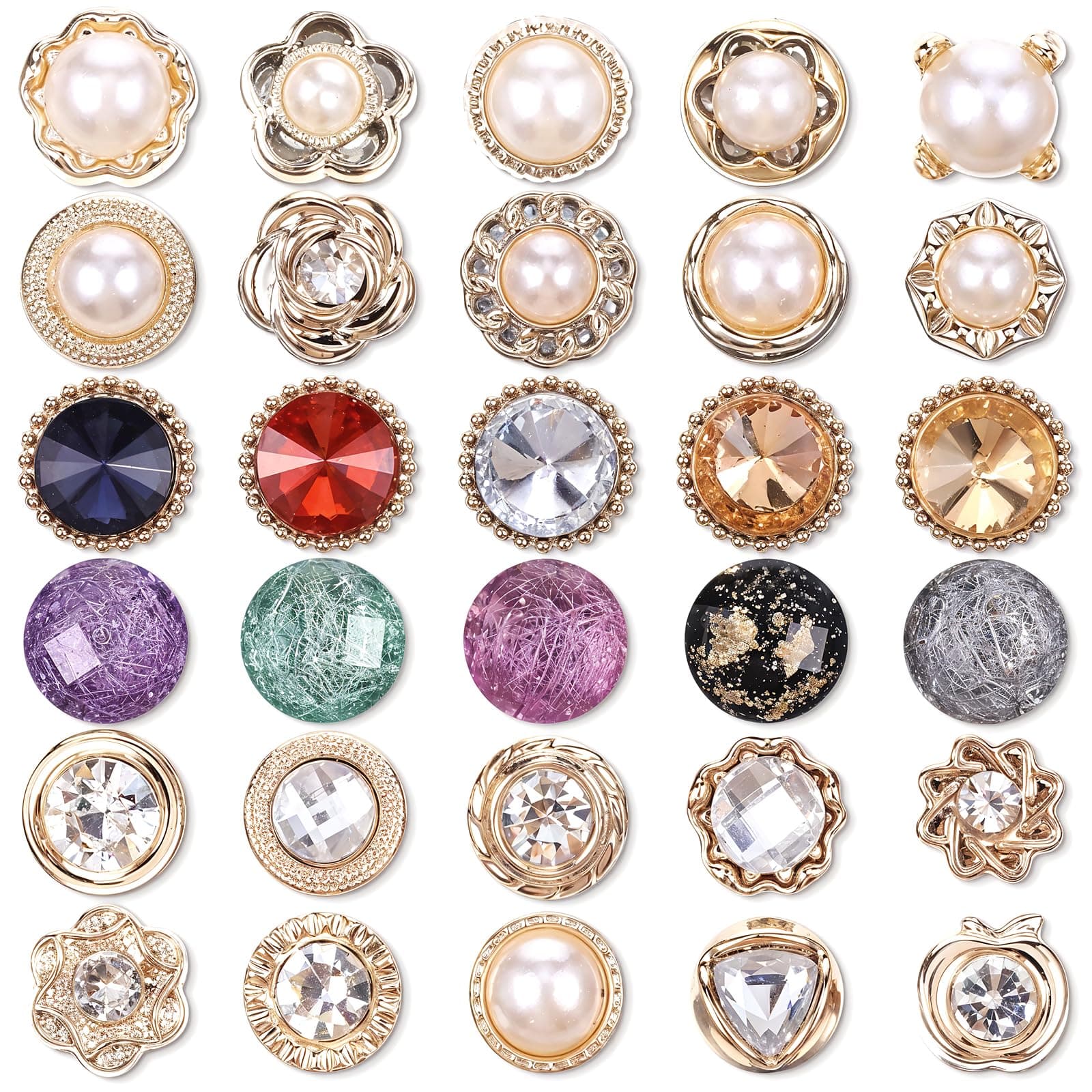 30 Pcs No Sew Invisible Buttons Pearl Brooch Button Women Reusable Pearl Cover Up Pin Removable Replacement Safety Button Dress Supplies Decoration for Girls Clothing Shirt Blouse Shawl Coat Christmas