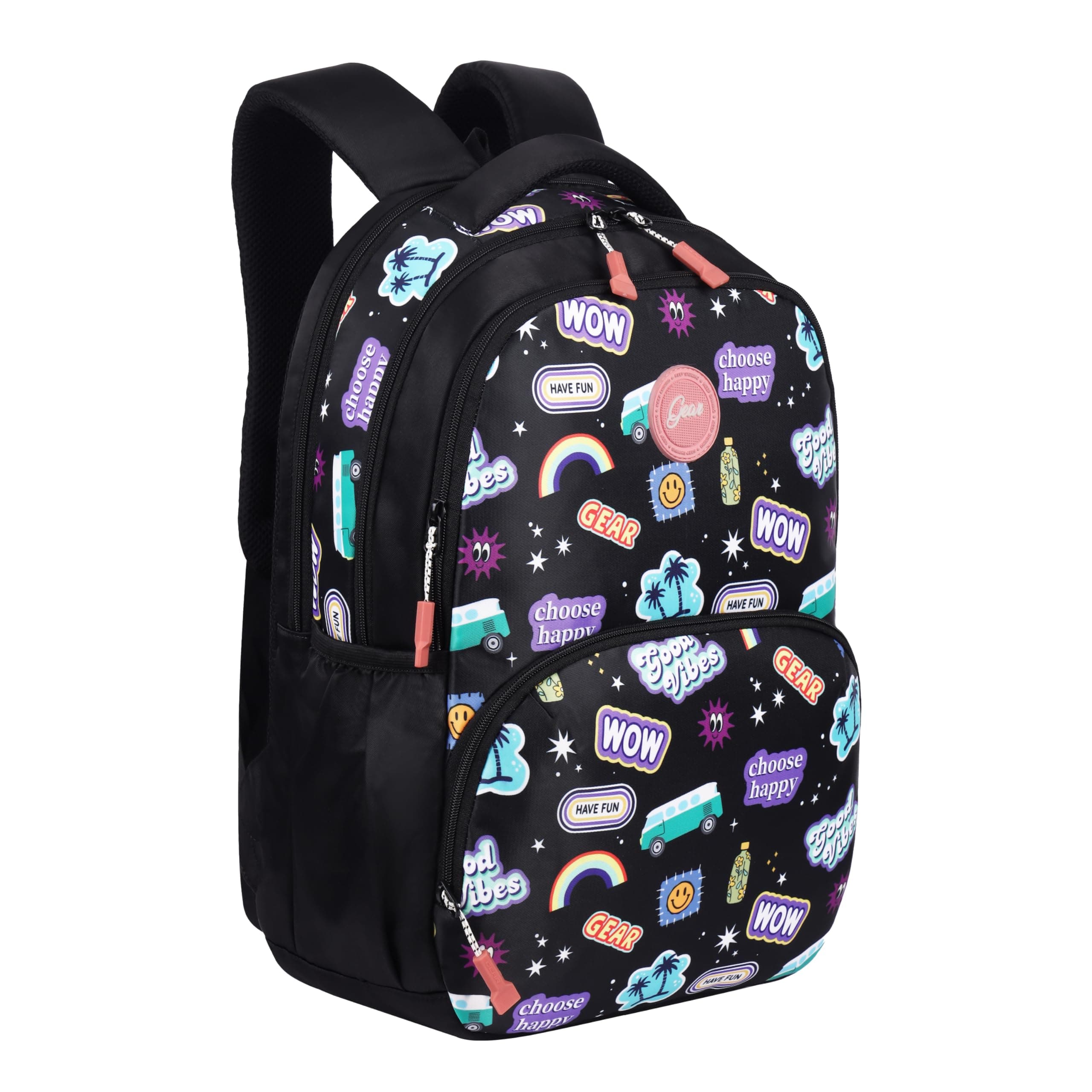 Gear Wow 19"/30L Large Water Resistant School Bag/Casual 5 Compartment Backpack/Daypack/Travel Backpack/Kids Bag for Girls - Black