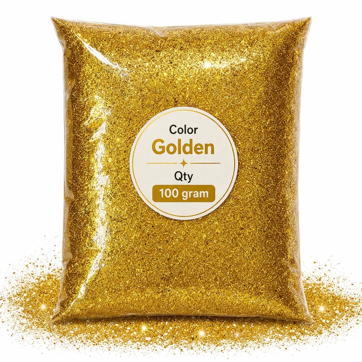 Asian Hobby Crafts Glitter Sparkle Powder for DIY Craft & Decorations – Fine Chamki Powder for Resin Art, Nail Art, Card Making, Candle & Slime Projects (Golden - 100gram)