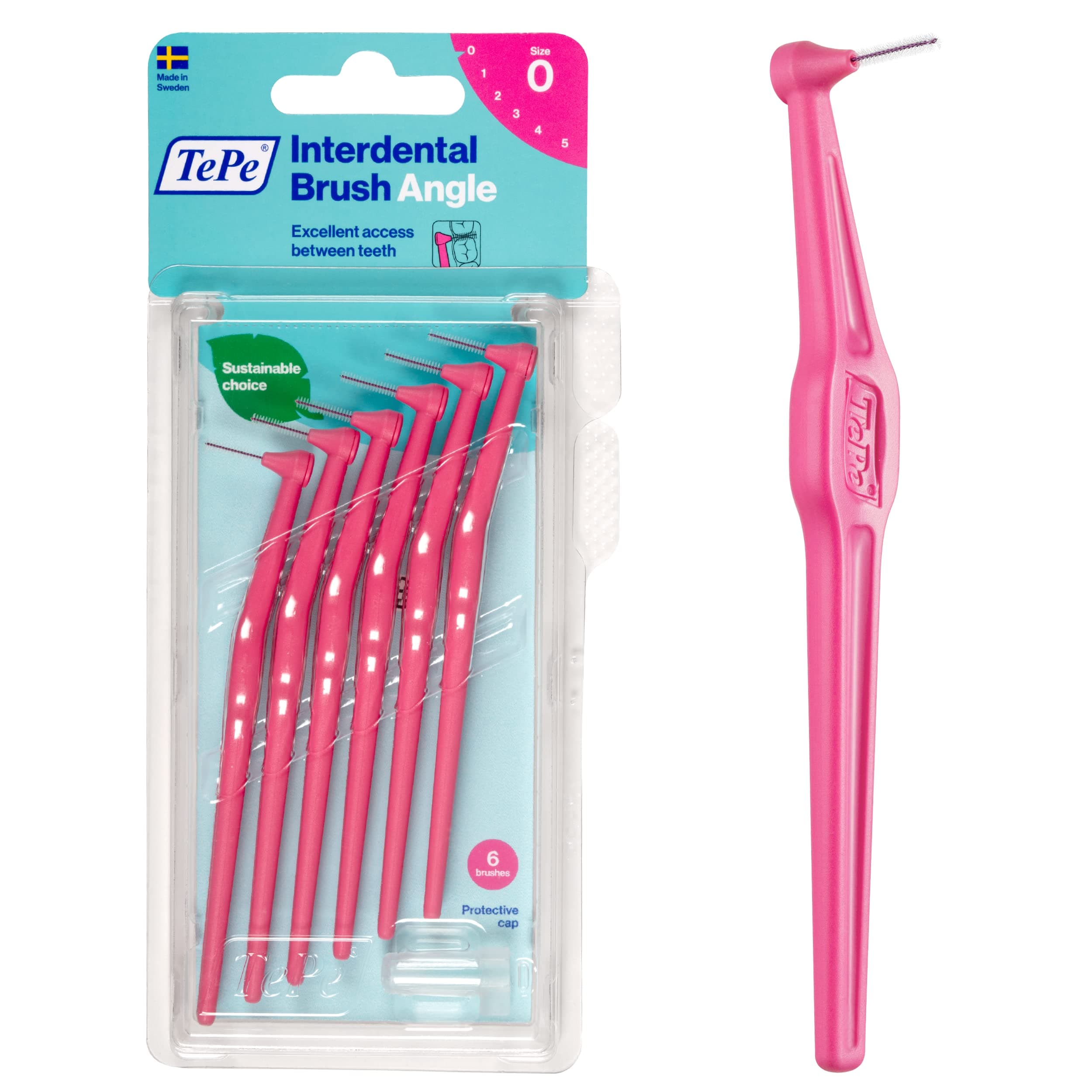 Tepe Angle Brush 0.4mm Pink (6 brushes per pack)