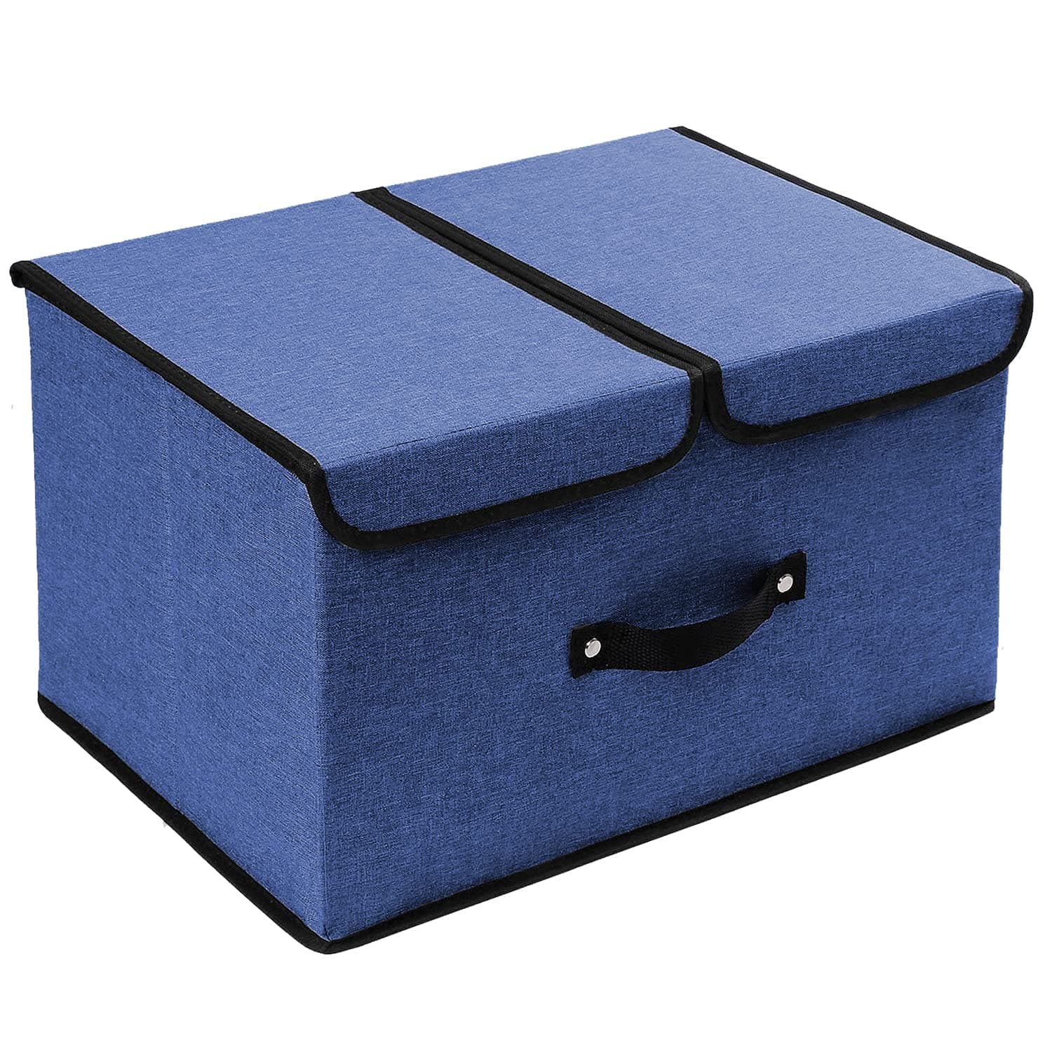 DOUBLE R BAGS Storage Bins with Lids Large Foldable Storage Boxes Bins Double Lids Stackable Storage Box Basket Closet Organizer with Handle Divider for Shelf Office.