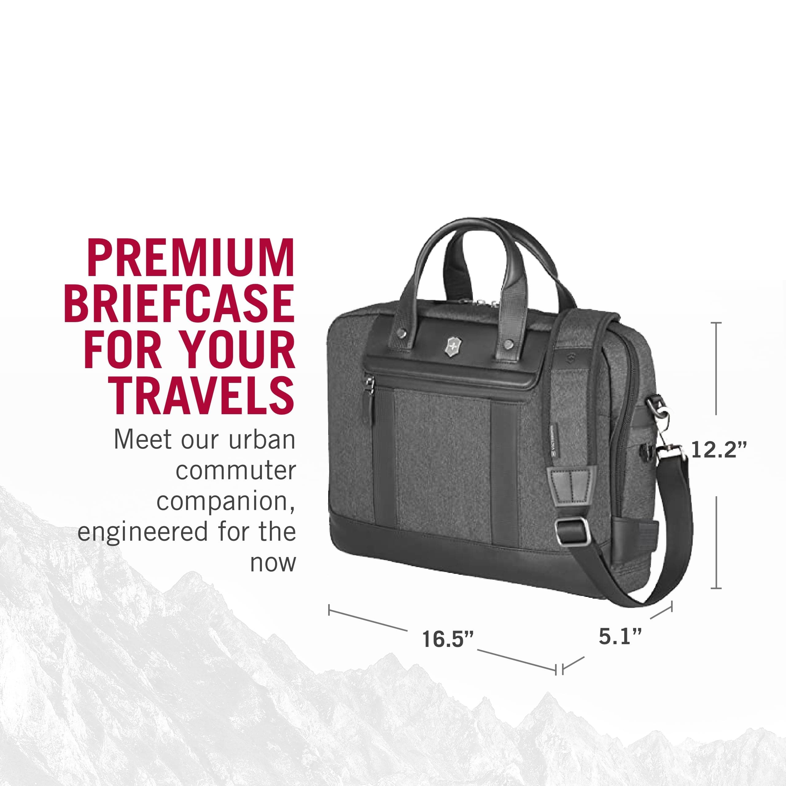 Victorinox Architecture Urban 2.0 14" Laptop Briefcase with Tablet Pocket, Melange Grey (611956), M