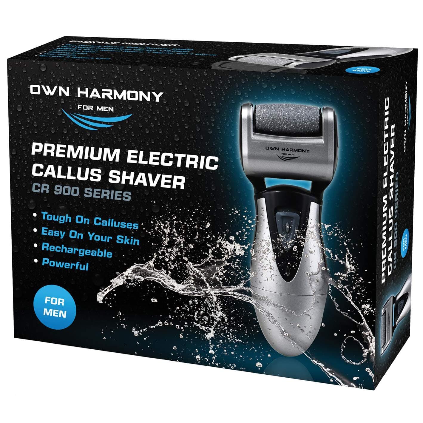 Own Harmony Electric Callus Remover & Rechargeable Pedicure Tools For Men by Own Harmony w/ 3 Rollers Reg. & Extra Coarse (Tested Most Powerful) Best Foot File Professional Spa Electronic Micro Pedi Feet Care