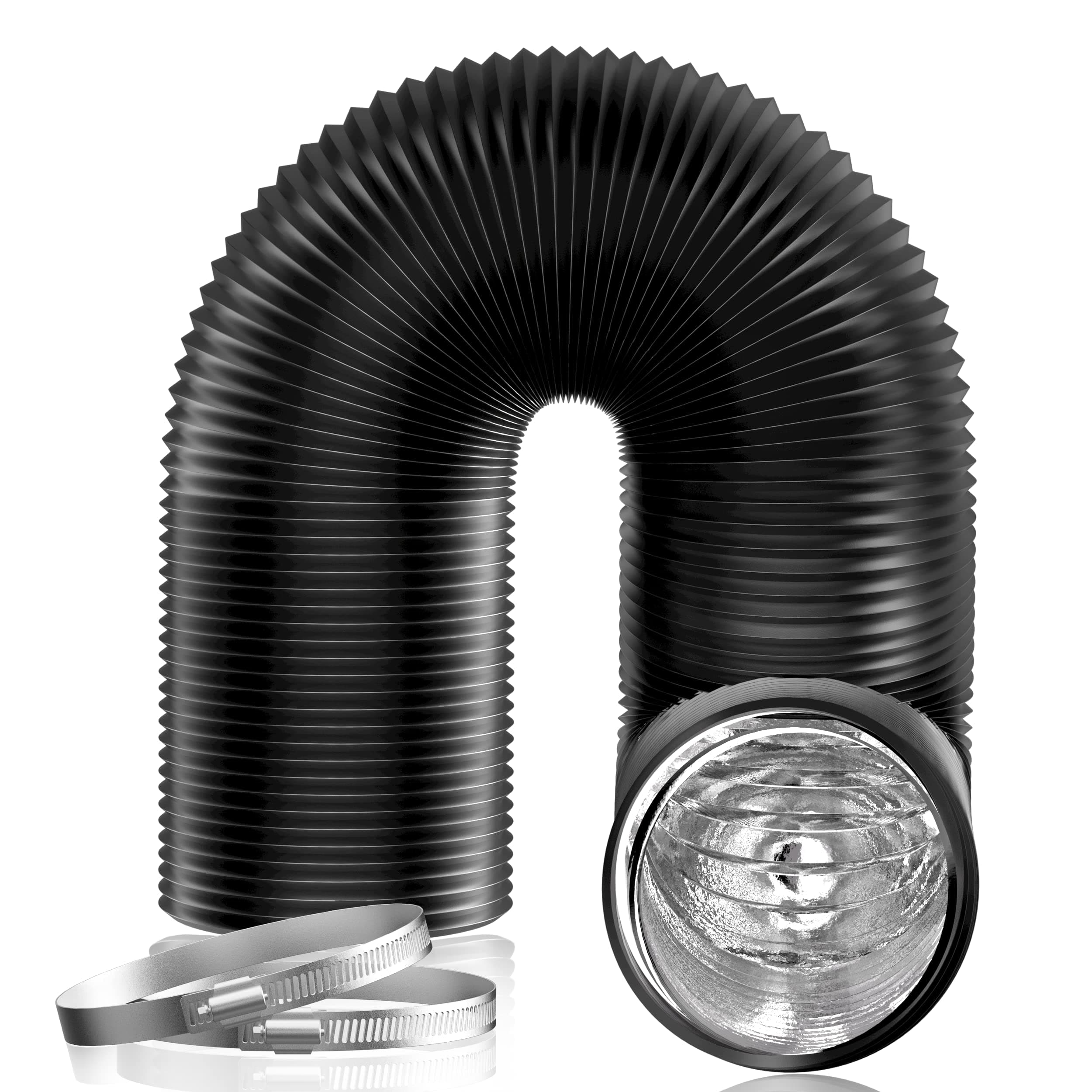 Hon&Guan Flexible Ducting HVAC Ventilation Air Hose For Grow Tents, Dryer Rooms,Kitchen