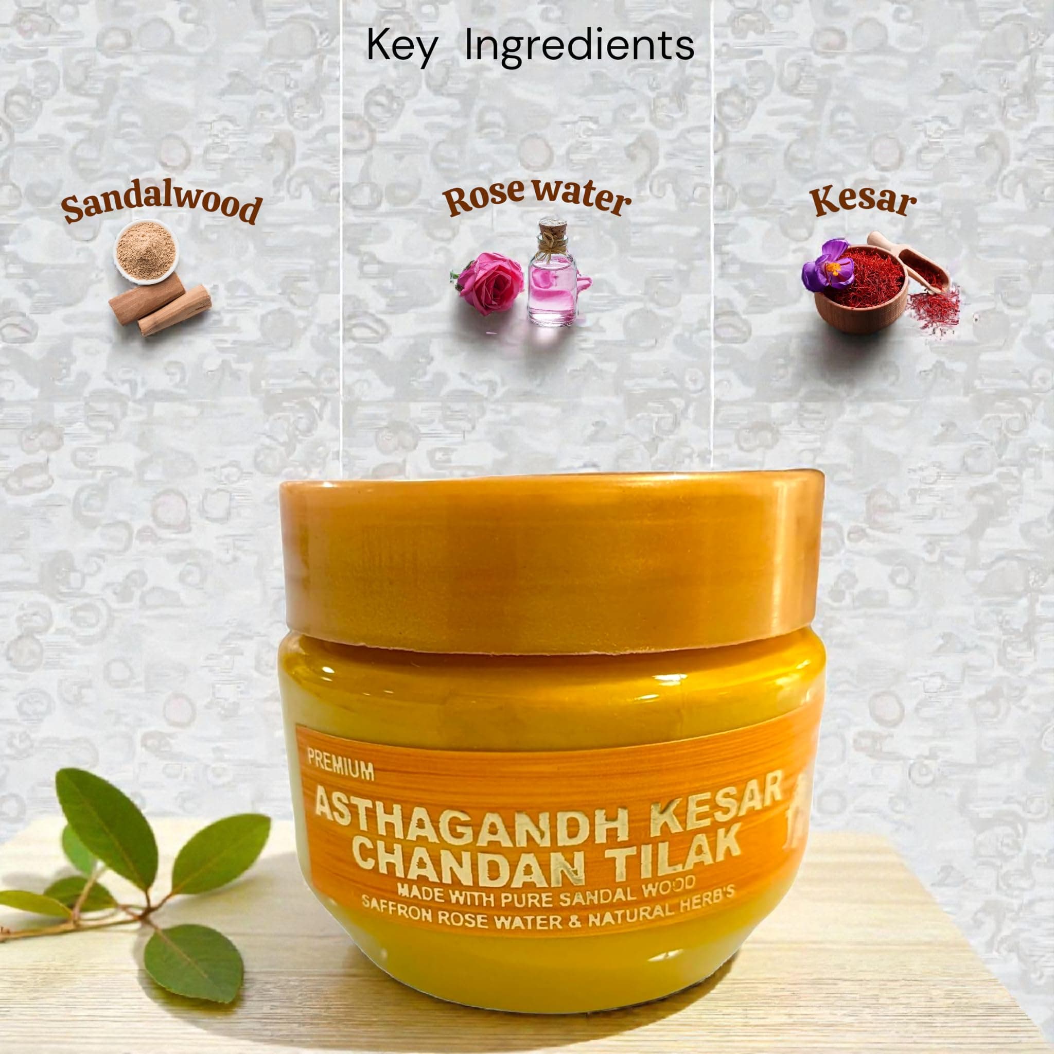 DEV SAMAGRI 100% Natural Liquid Yellow Chandan Tilak | Cooling & Herbal Tilak/Pure Chandan Tilak/Original Yellow Chandan Tilik/Tilak for Pooja, Meditation (100 Grams)