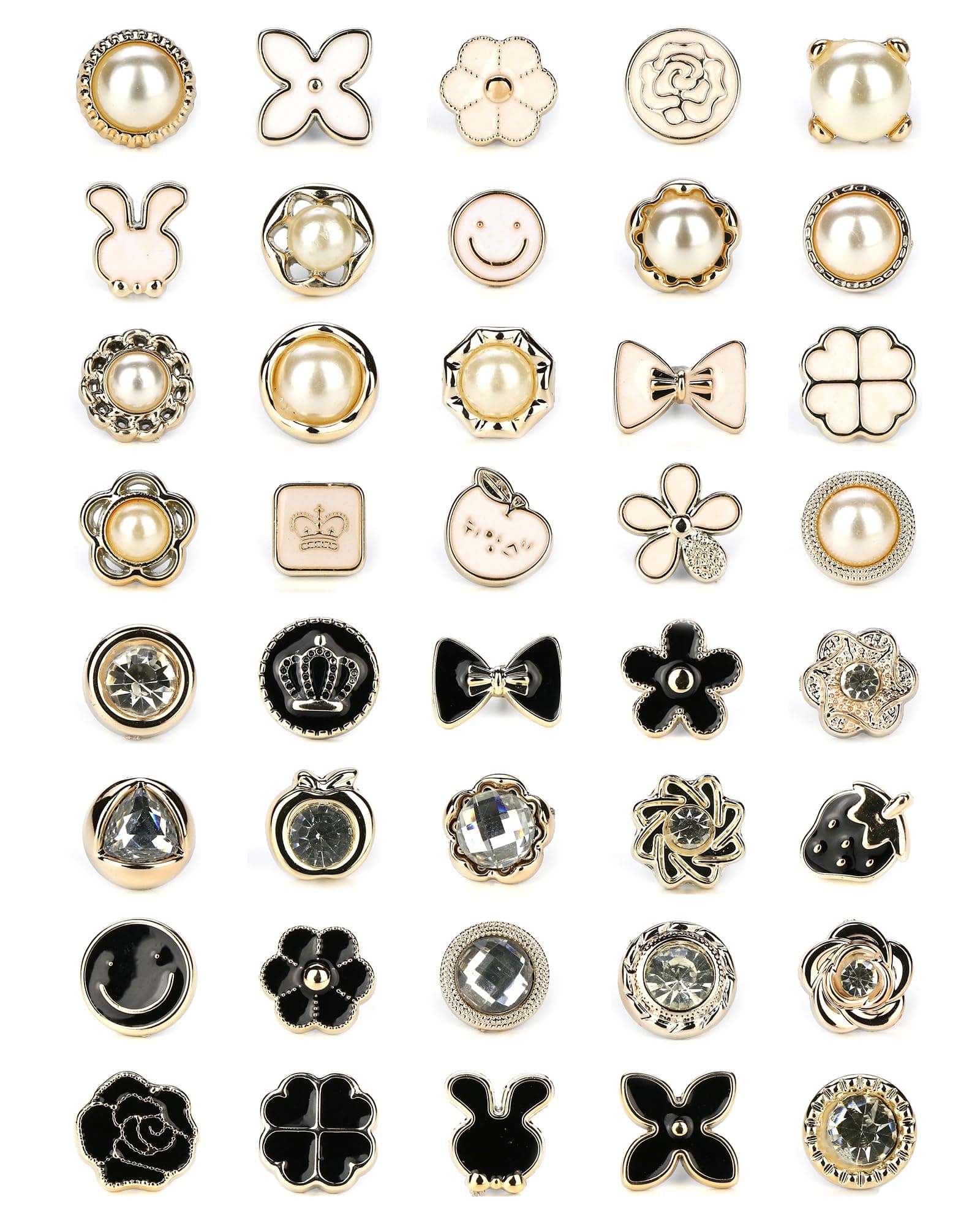 ALHONLY 40 Style Cute Enamel Lapel Pin Set, Mini Brooch Pin Badges, Cover Up Buttons for Women Shirts, Dresses, Cardigan Collar Safety Pins, Cuff Links, Clothing Bags Accessories Supplies DIY Crafts