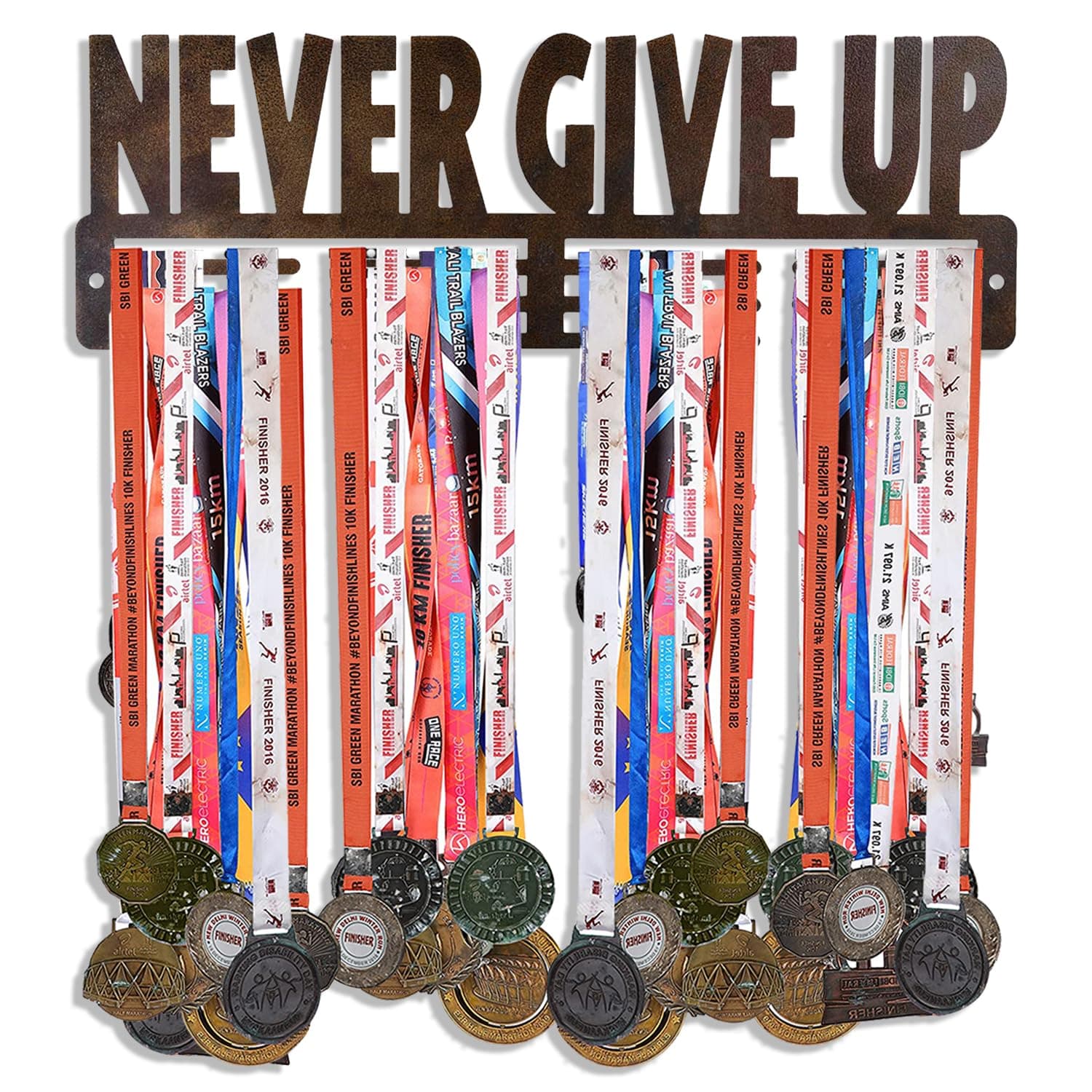 Sehaz Artworks Medal Hangers for Wall | Medal Holder for Wall | Medal Display Case | Wall Mount Medal Frame Holds Upto 24-30 Medals Brown