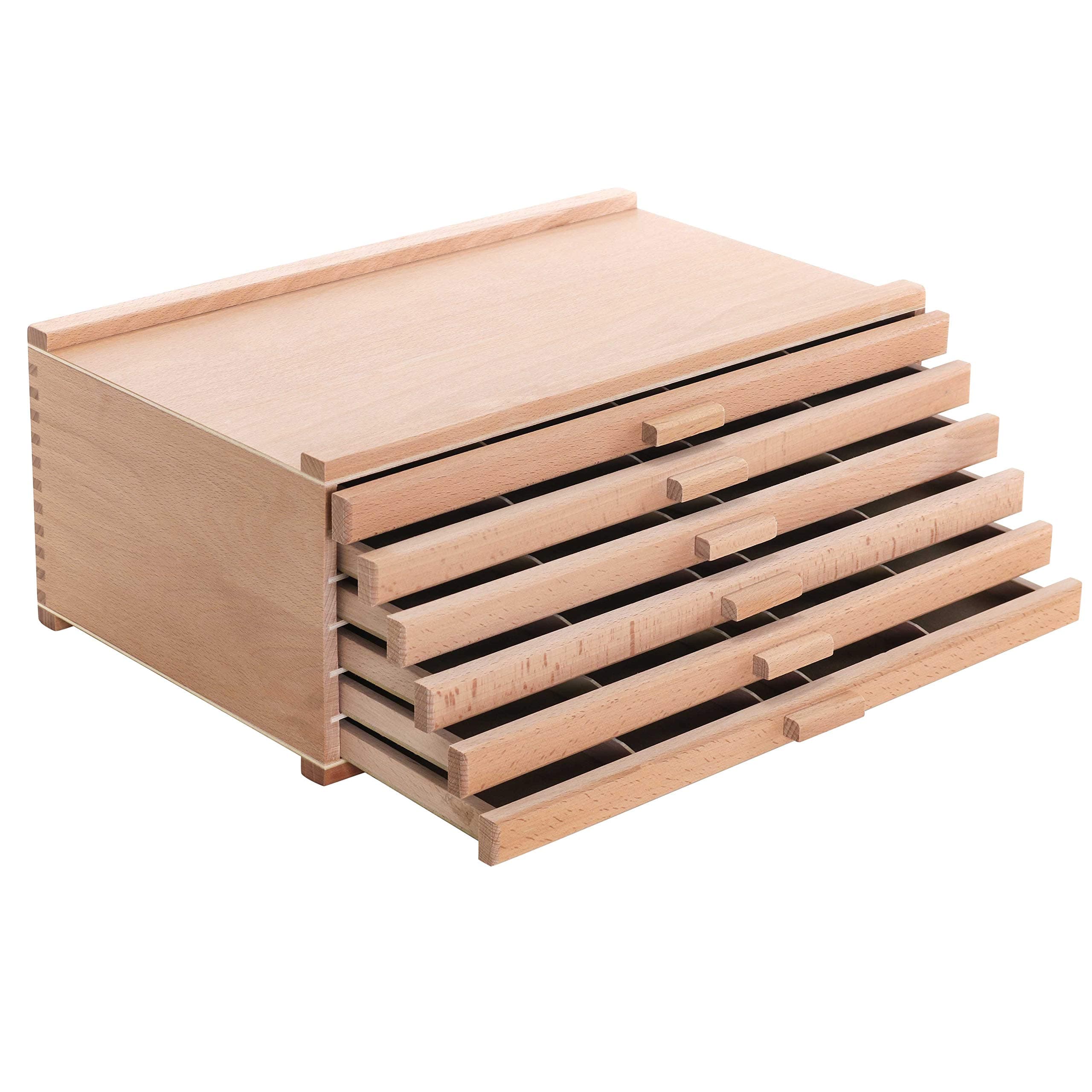 Us Art Supply 6 Drawer Wood Artist Storage Box for Pastels, Pencils, Pens, Markers, Brushes