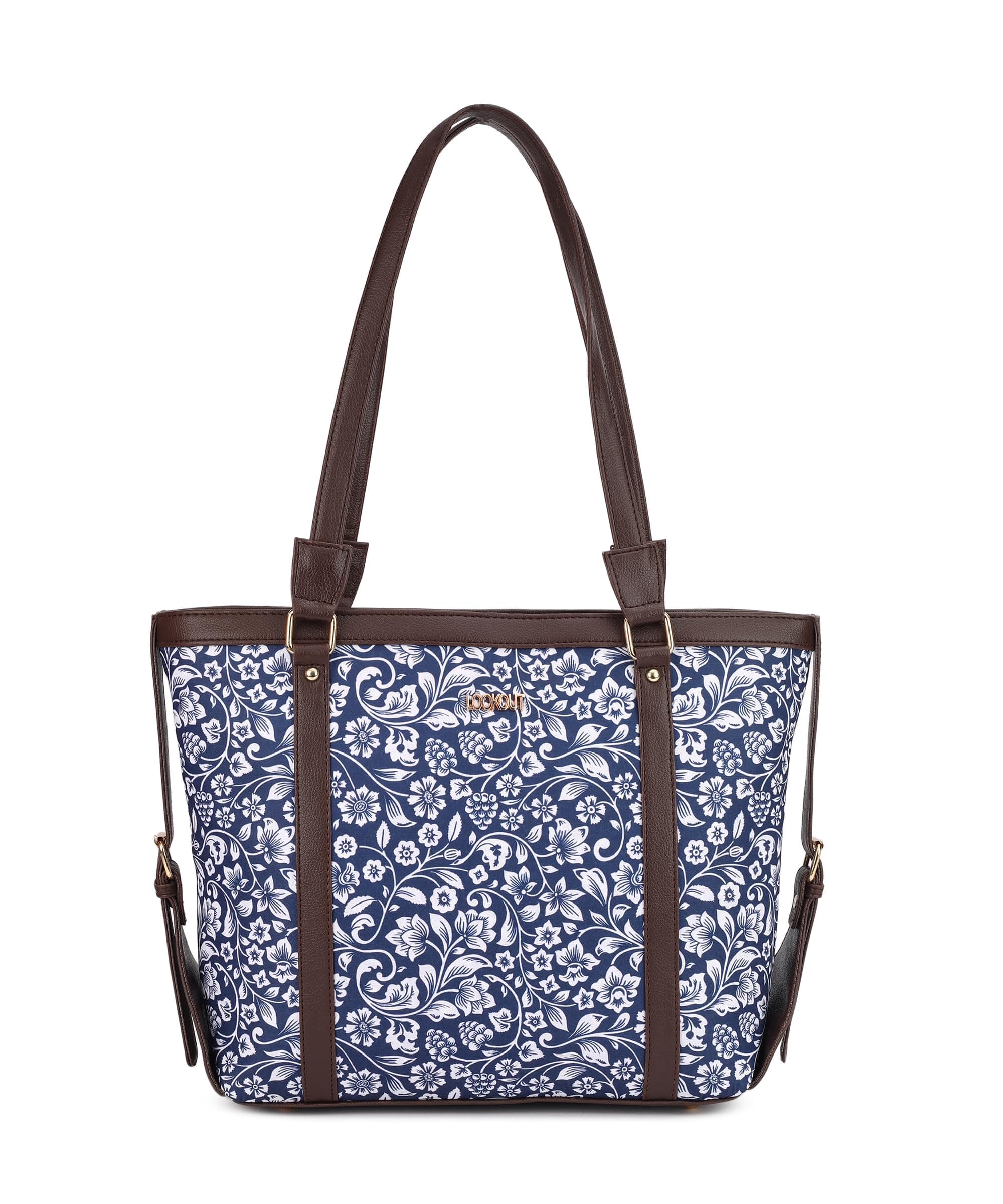 Lookout Fashion Luxe Tote Handbag (fit 15.6 inch laptop) (Blue Floral)