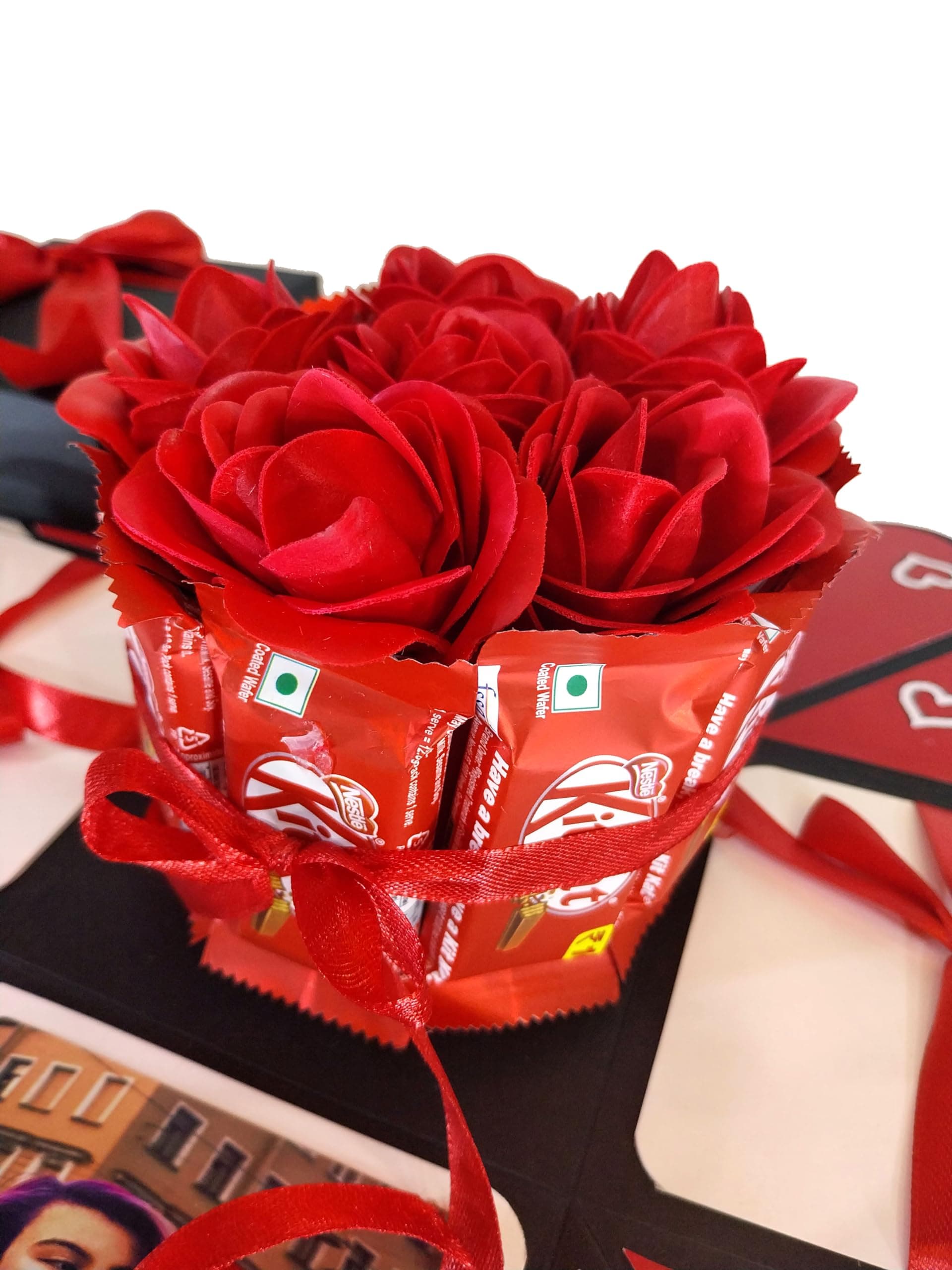 US IDEAL CRAFT Explosive Gift Box, Birthday Gift, Wedding gift, Valentine Love Gift for your wife/husband, fiance, boyfriend With 8 Chocolate Each 10 RS Without Photo