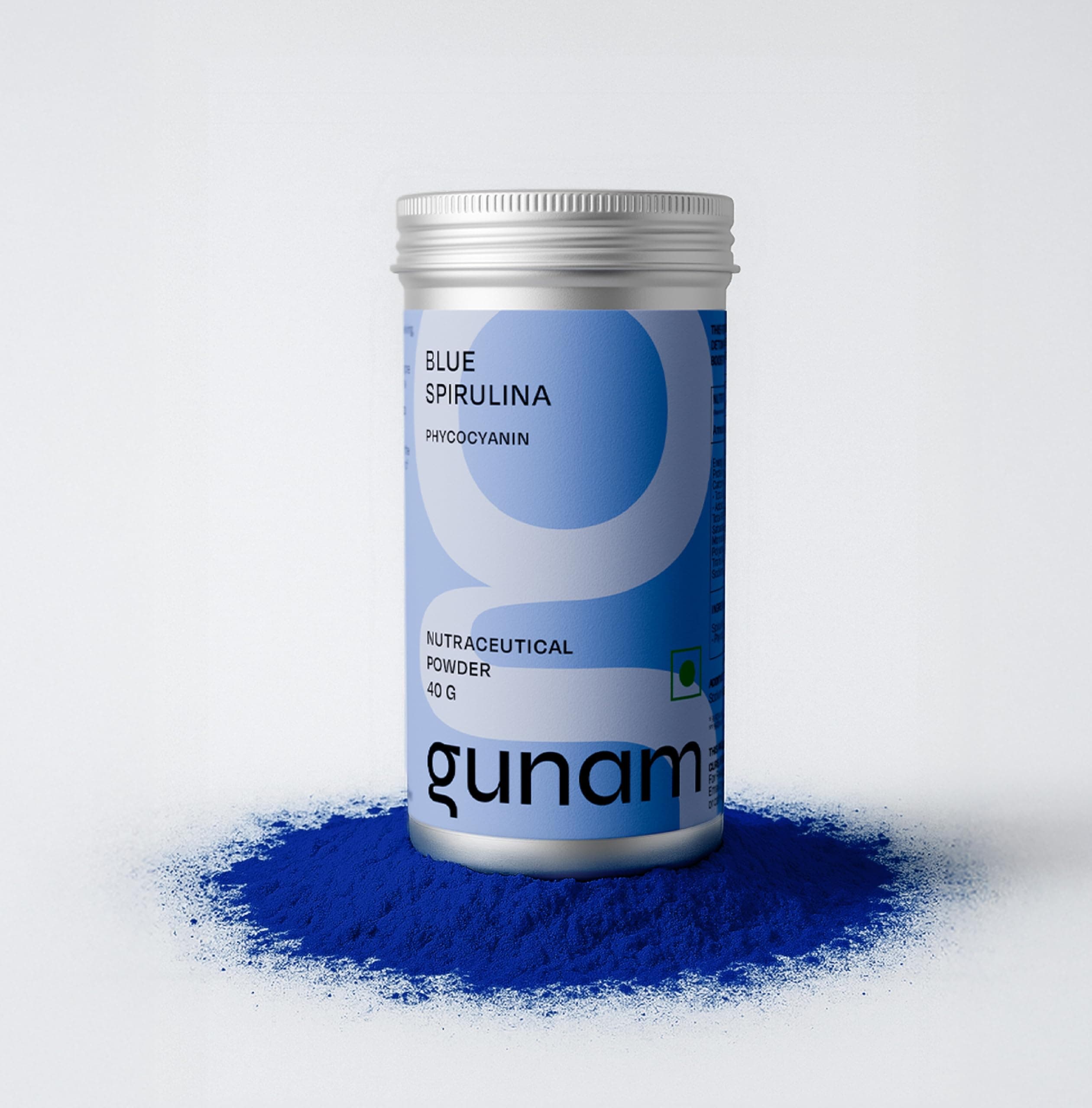 Gunam Blue Spirulina Powder (60 Servings) | Superfood Powder with Phycocyanin, Amino Acids, and Iron | Antioxidant & Anti-Inflammatory | Supports Immunity, Gut & Skin Health