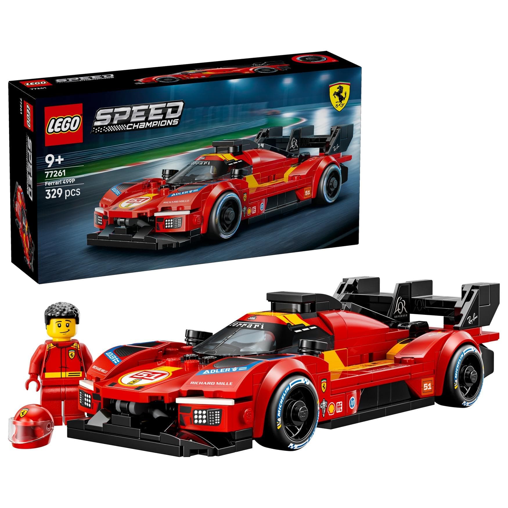 LEGO® Speed Champions Ferrari 499P - Ferrari Merch and Race Car Building Kit - 77261