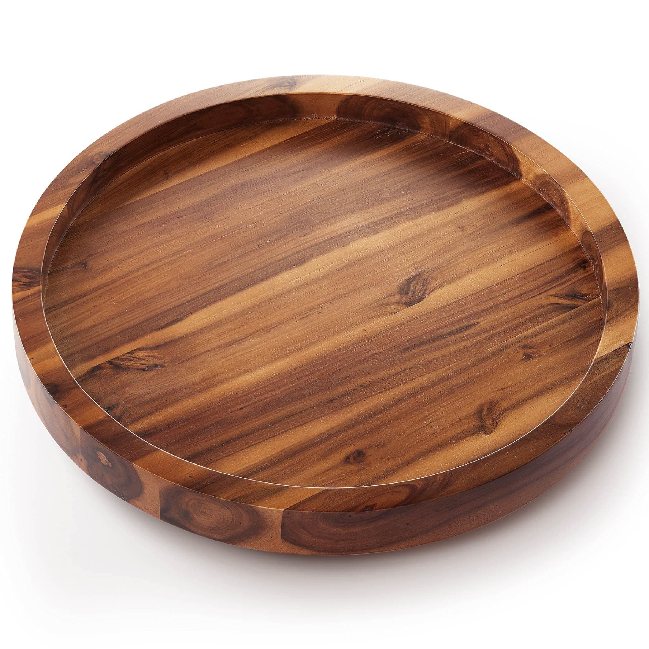RABAHA 16" Acacia Lazy Susan Turntable for Table - Wooden Charcuterie Boards Cheese Board - Extra Large Lazy Susans Organizer for Countertop - Kitchen Turntable Bin Storage for Pantry (Acacia Wood)