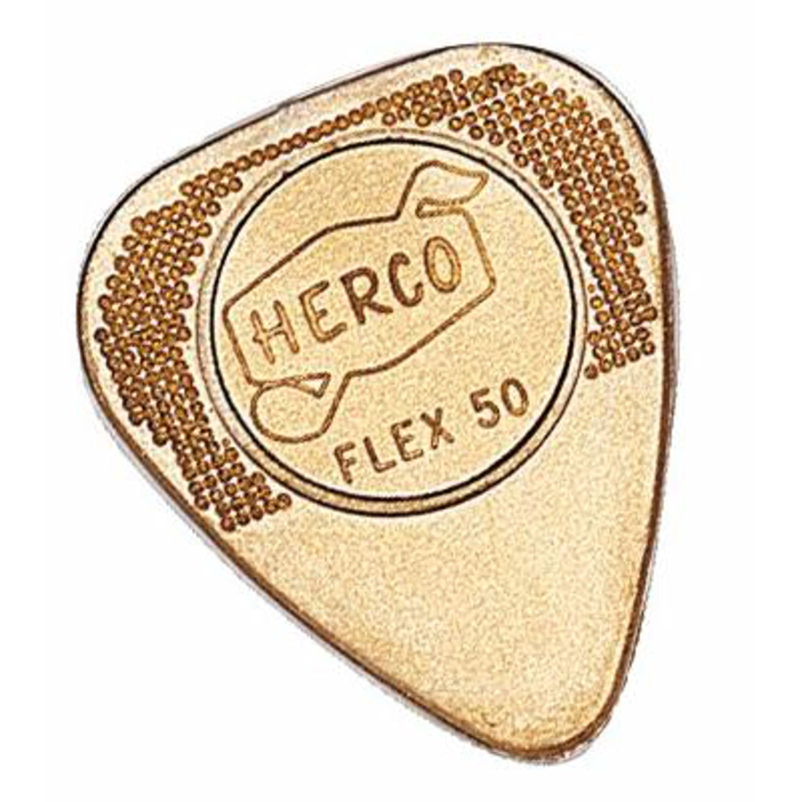 Jim Dunlop Herco Flex 12 Nylon Medium Guitar Picks - Gold