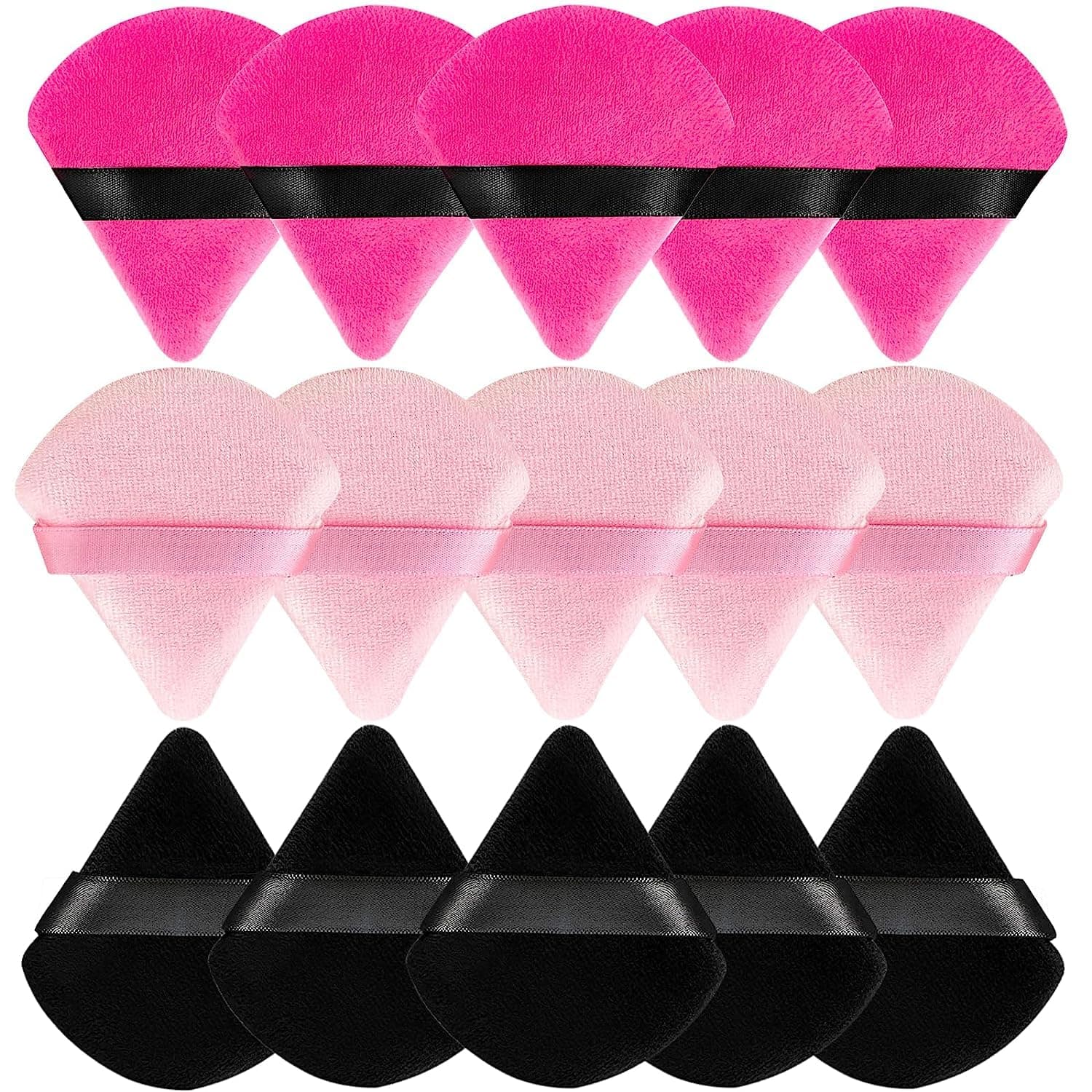 Rubyface 15pcs Triangle Powder Puff For Women Makeup Sponge puff Multicolored Face Dry Wet Makeup Puff for Loose Powder Body Powder, Cotton Cosmetic Sponge for Contouring, Under Eyes and Corners