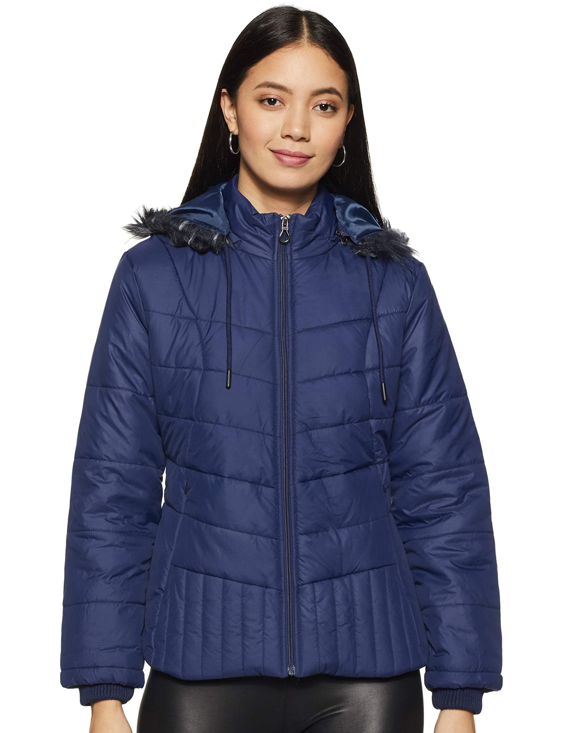 Qube By Fort Collins Women's Rayon Standard Length Jacket Denim Blue L