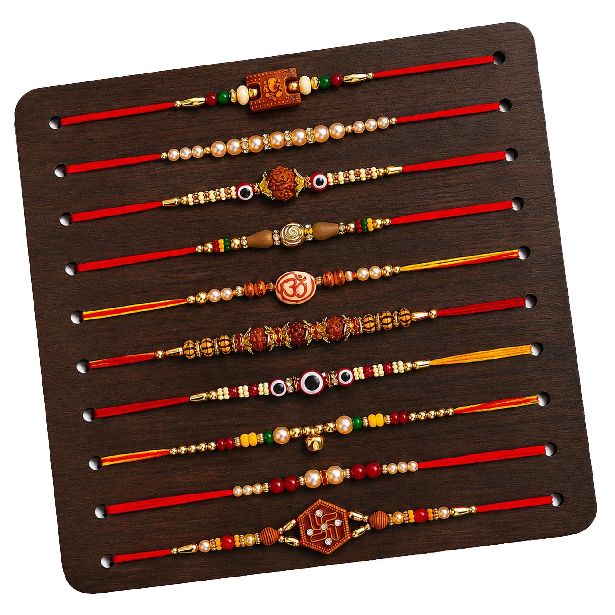 TONKWALAS Multicolor Combo of 10 Dora Rakhi Set for Men with Roli Chawal Rakhi Set for Brother