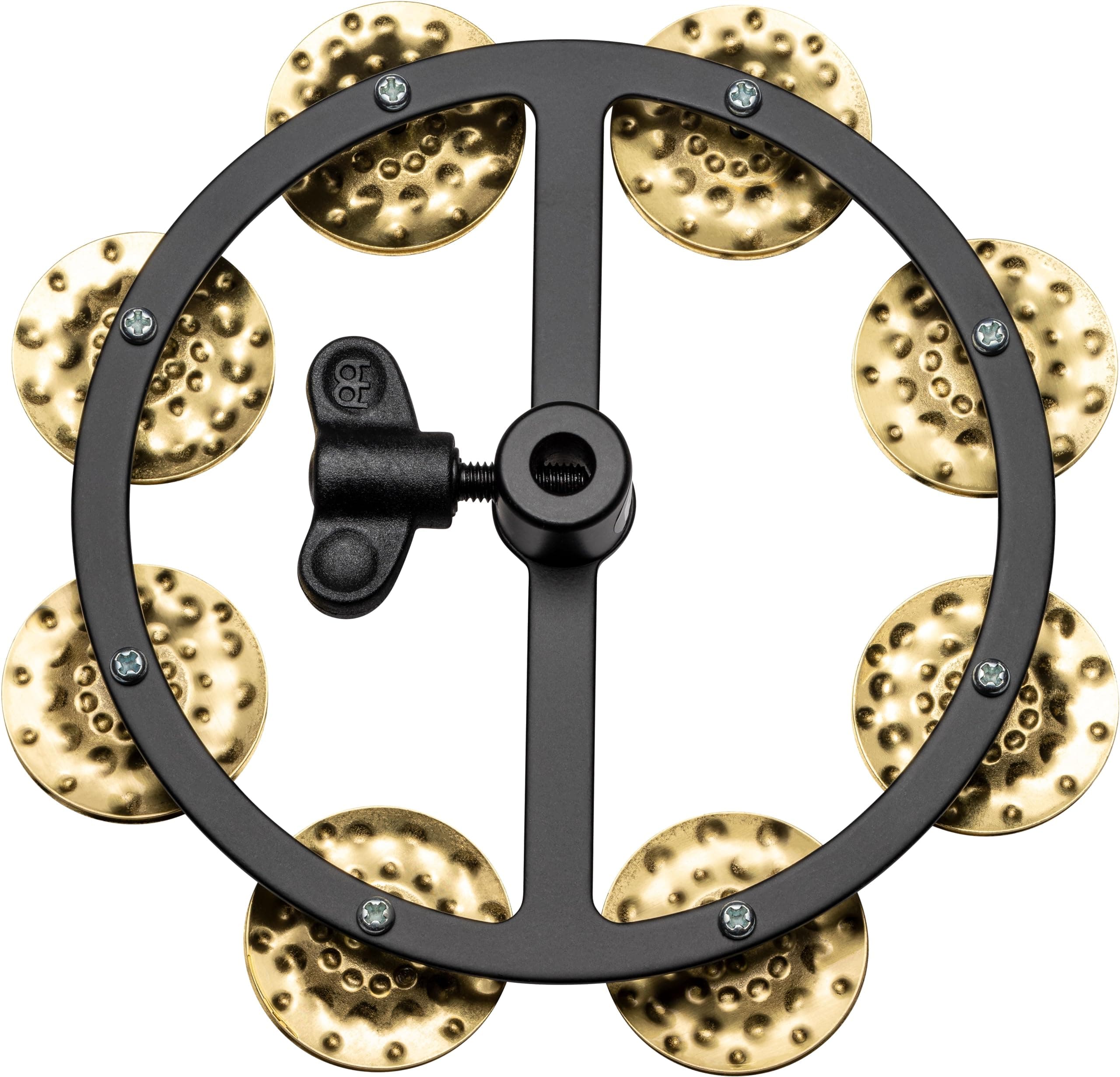 Meinl Percussion HTHH1B-BK Headliner Series Hi-Hat Tambourine With Single Row Hammered Brass Jingles 5-Inch - Black