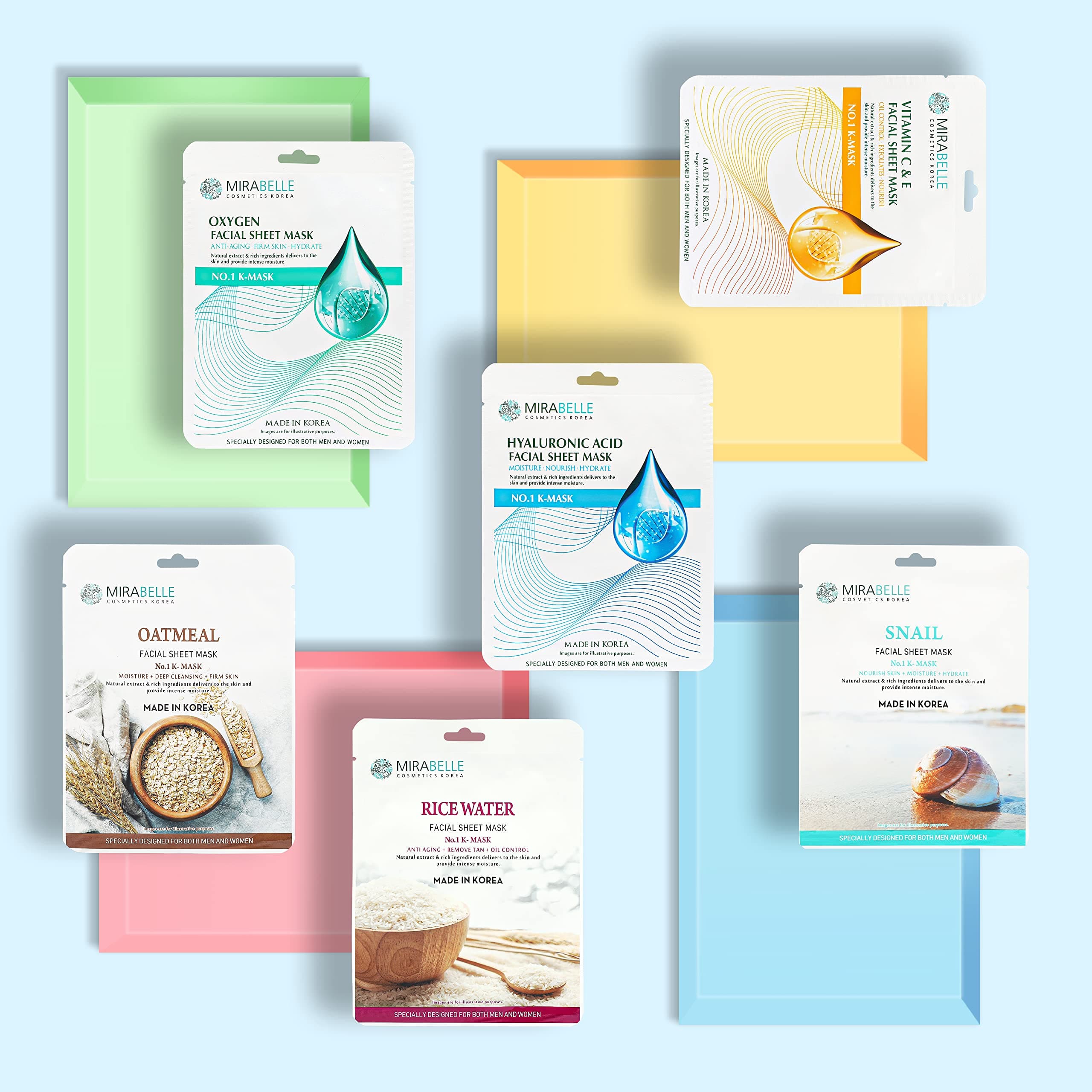 Mirabelle Snail Korean Face Sheet Mask For Hydration | Anti - Aging | (Pack of 2)