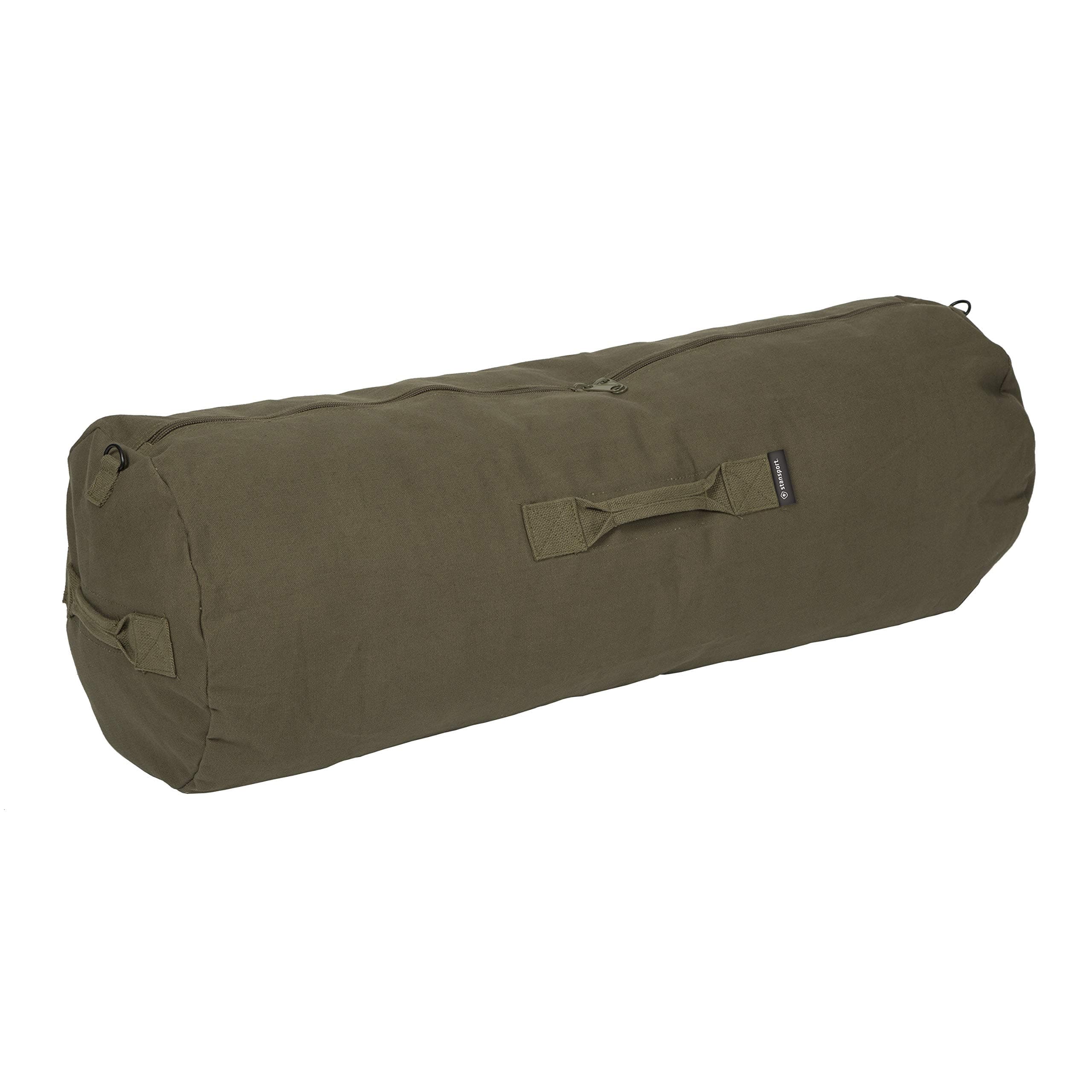 Stansport Deluxe Duffel Bag with Zipper, Olive Drab