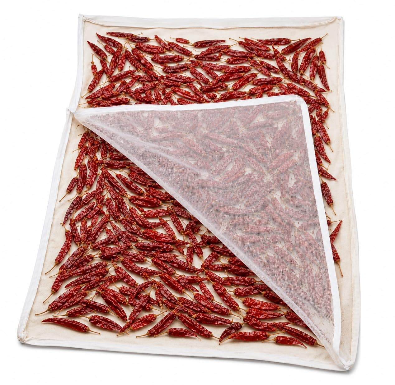 ZEN HOME Multi Purpose Cotton Sun Drying Cloth with Net, Large Size, Pack of 1, 75 x 100 cm