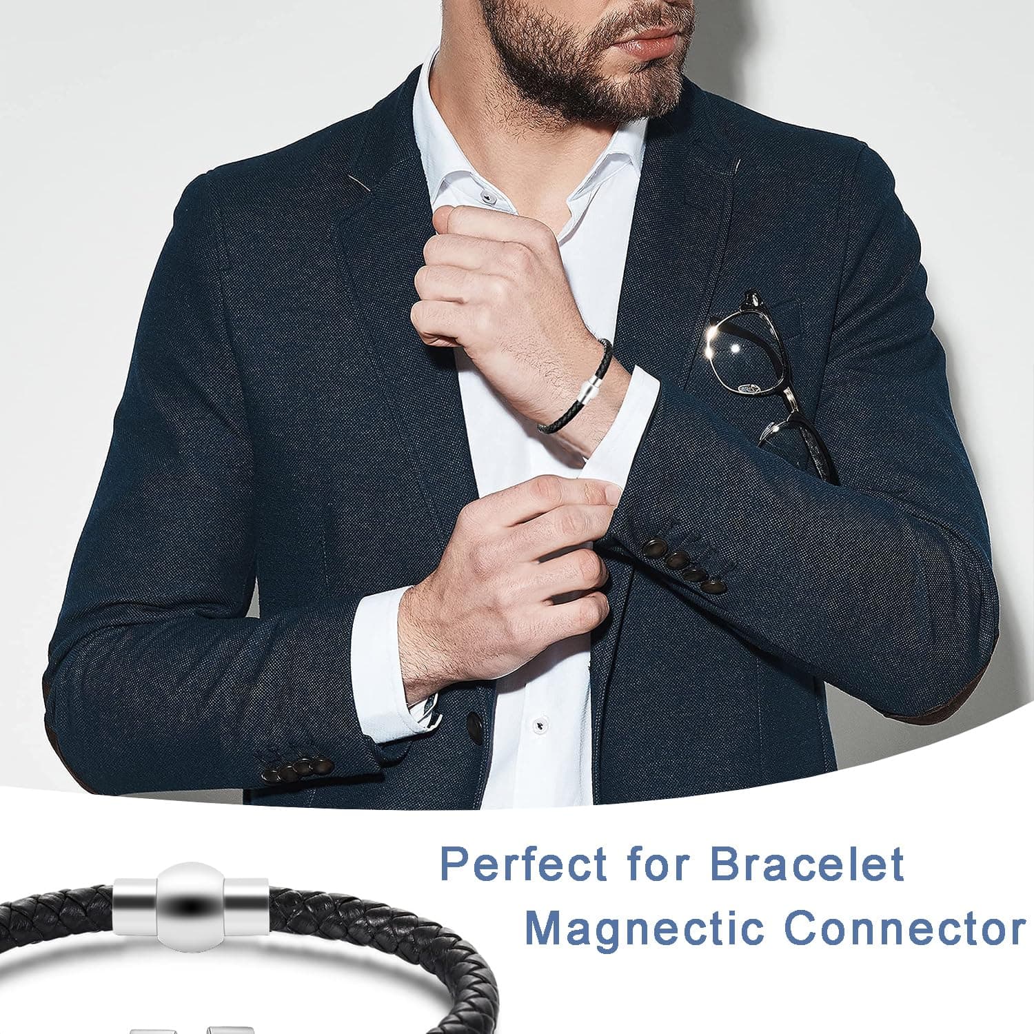 Magnetic Clasps Leather Bracelet Necklace Fashion Jewelry Craft Accessories Copper Silver-Plated FLQ083-3&FLQ246