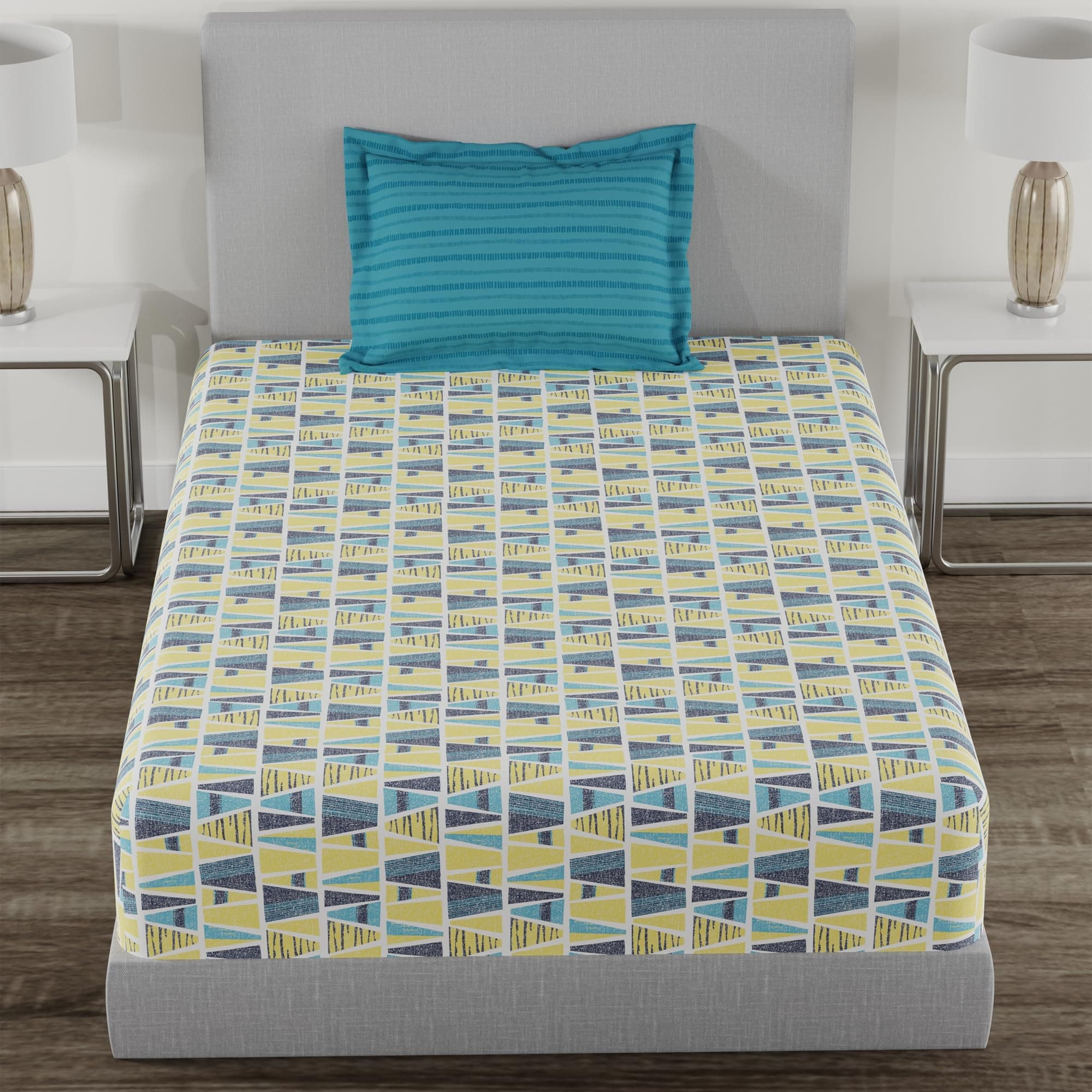 Trident Home Essential Bedsheet, 144 Thread Count, 100% Cotton, Bedsheet, Soft Finish Sheet Set