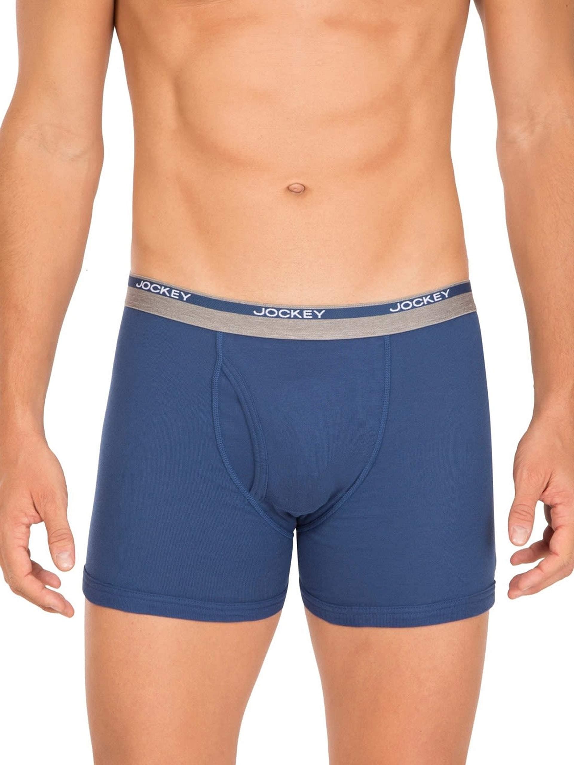 Jockey Men's Cotton Boxer Brief (Pack of 2) (8901326132449_8009_X-Large_Mid Blue) (Color & Prints May Vary)