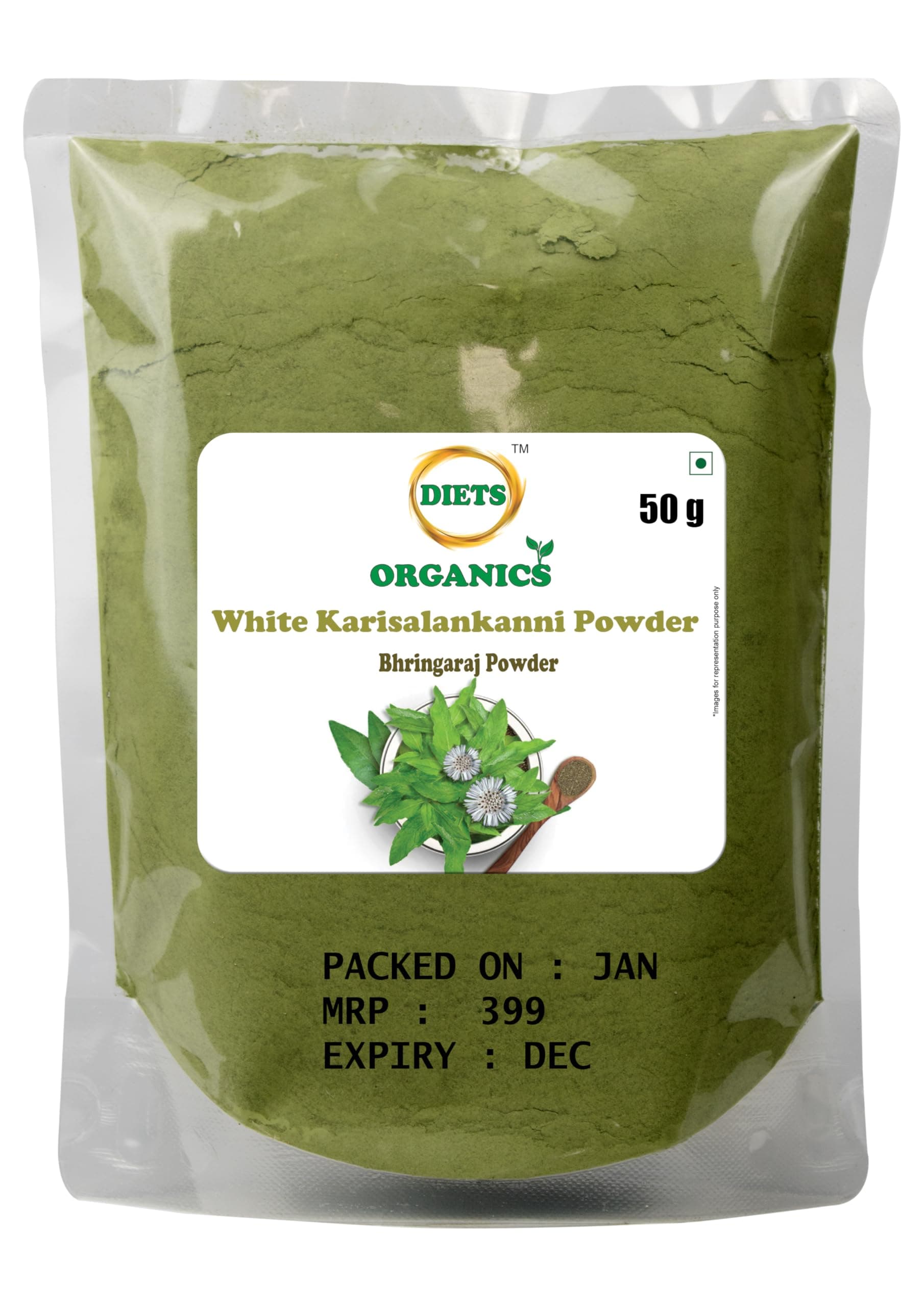 Diets Organics White Karisalankanni Powder,Bhringaraj Powder -50Gms