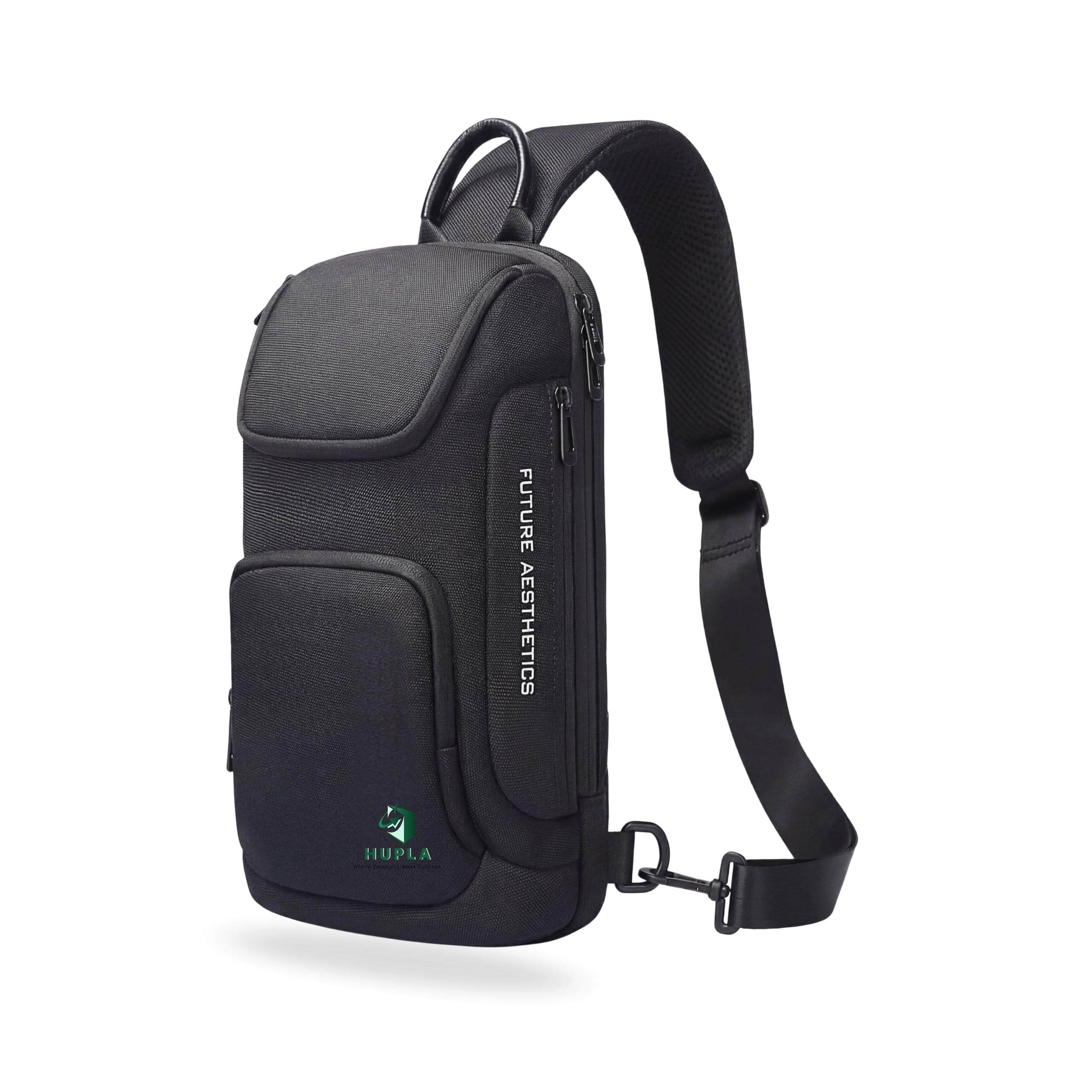 HUPLA Unisex Crossbody Sling Bag | Anti-Theft Chest Bag for Men & Women | Compact Travel Passport & Airport Bag | Front Side Cross Shoulder Bag | Waterproof Daily Use Sling