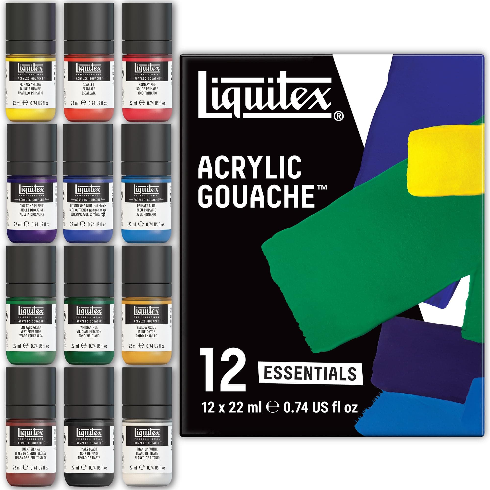 Liquitex 3699325 Professional Acrylic Gouache Paint Set, Essentials 22ml, 6 Colors
