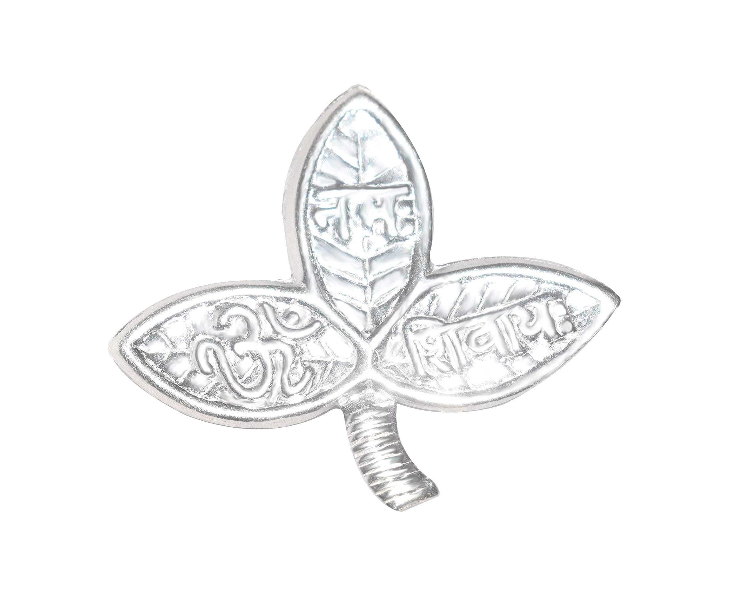 KMJ Pure Silver Belpatra/Bilva Leaves for Shivji Puja (wt. 2 grams)