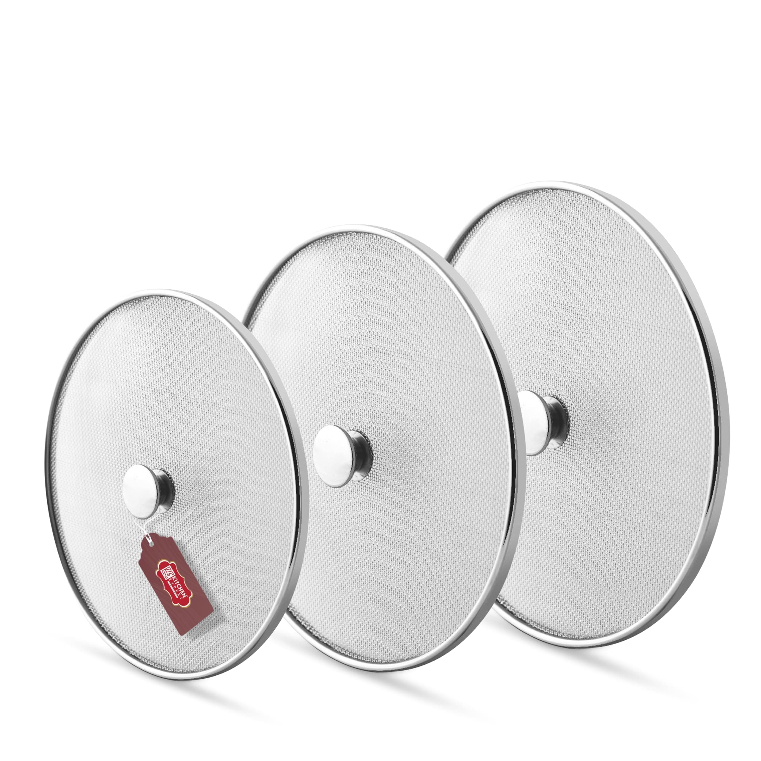Kitchen Expert Steel Net Cover Jali| Set Of 3 (20cm, 23cm, 25cm)| Milk Net Lids/Tope/Chiba | Suitable For Pots/Pan/Kadhai/Bowls | Strong & sturdy Handle | Multipurpose Lid
