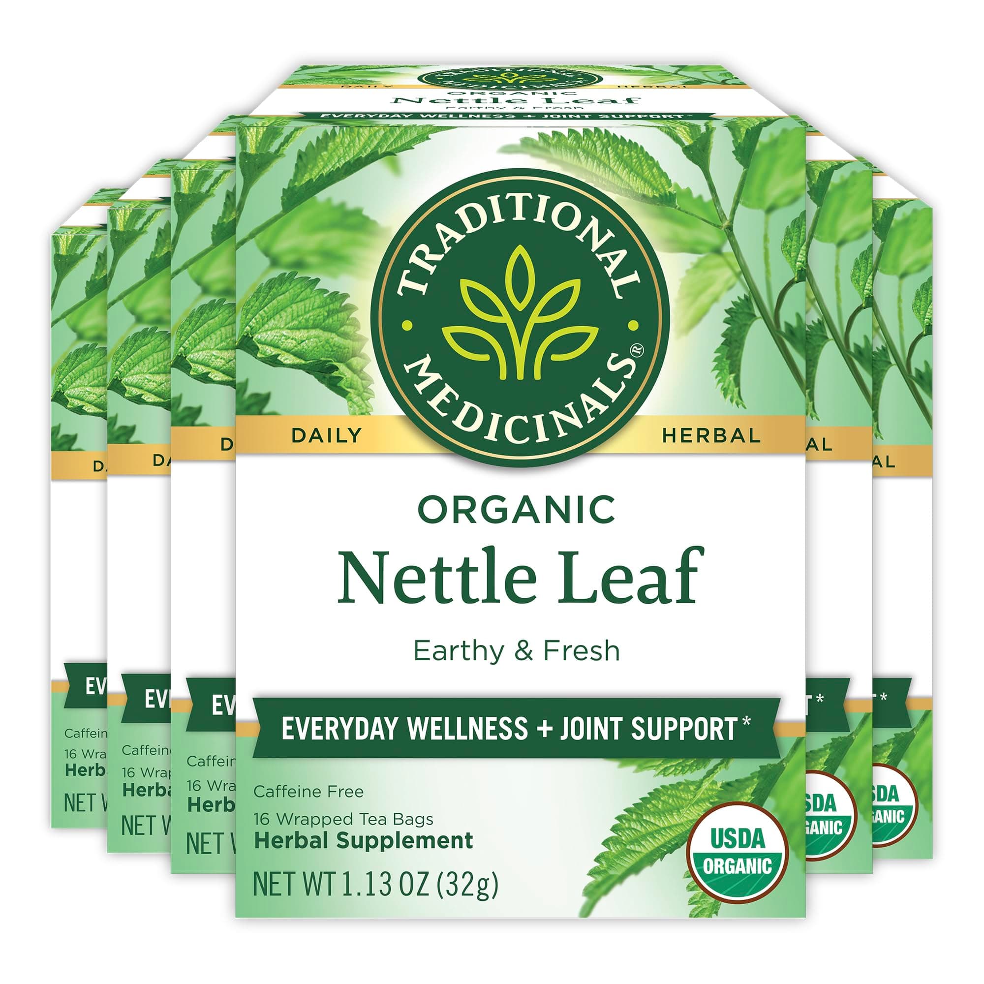 Traditional Medicinals Organic Nettle Leaf Tea, 16 Tea Bags (Pack of 6)