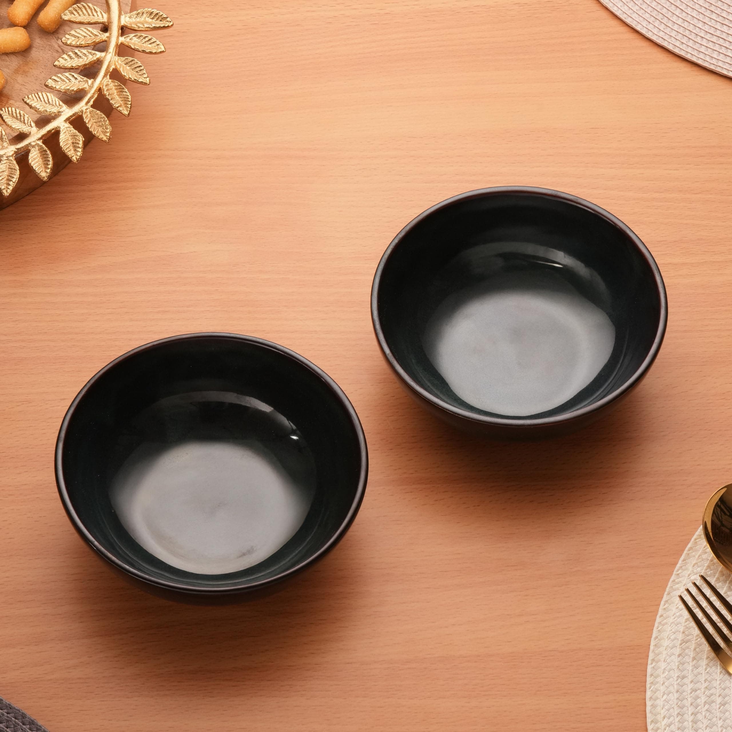 Lifelong Ceramic Bowls | 200ml | Set of 2 | Ideal for Pasta, Soup, Salad, Ramen, Snacks | Stylish Serving Bowls for Kitchen & Dining | Perfect for Breakfast, Curry, Noodles, Cereal (LLCRMBL01CN, Blue)