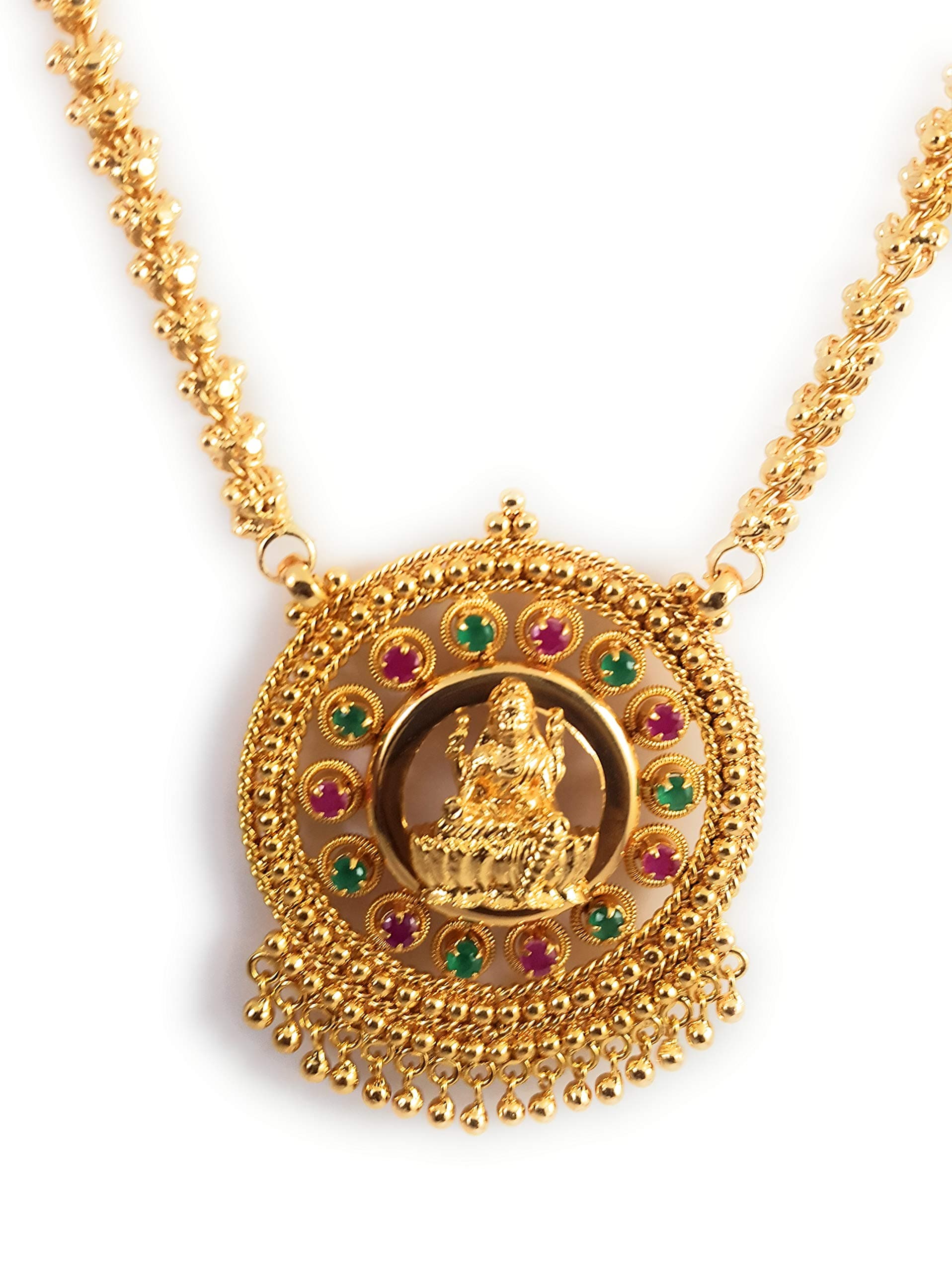 AFJ GOLD Copper & Gold Plated American Diamond Chain for Women (Yellow)