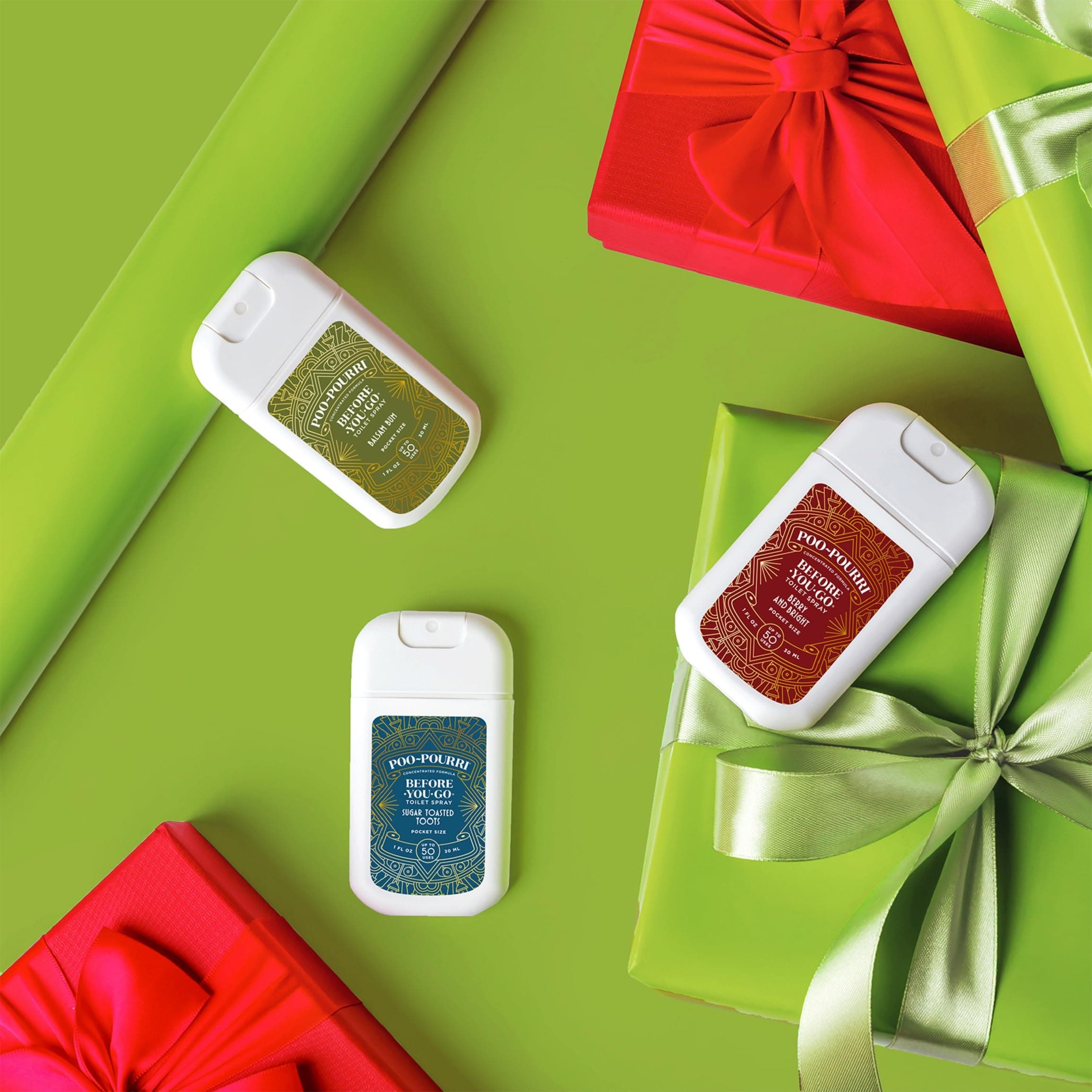 Poo-Pouri Before-You-Go Holiday Pocket Sprayer, Balsam Bum, 1 Fl Oz - Balsam Fir, Apple and Cedarwood